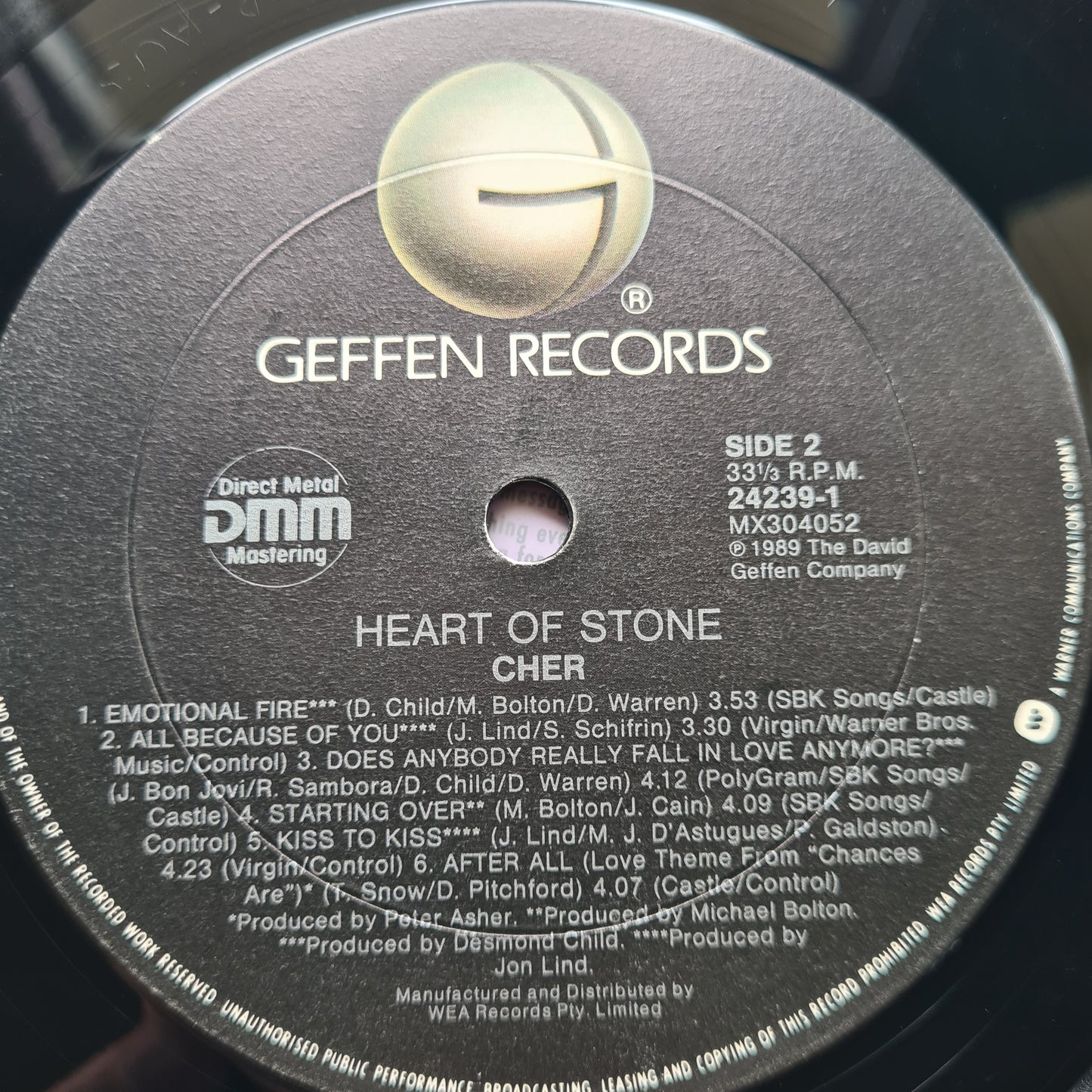 Cher – Heart Of Stone - 1989 - Vinyl Record LP - Sound Hound Records