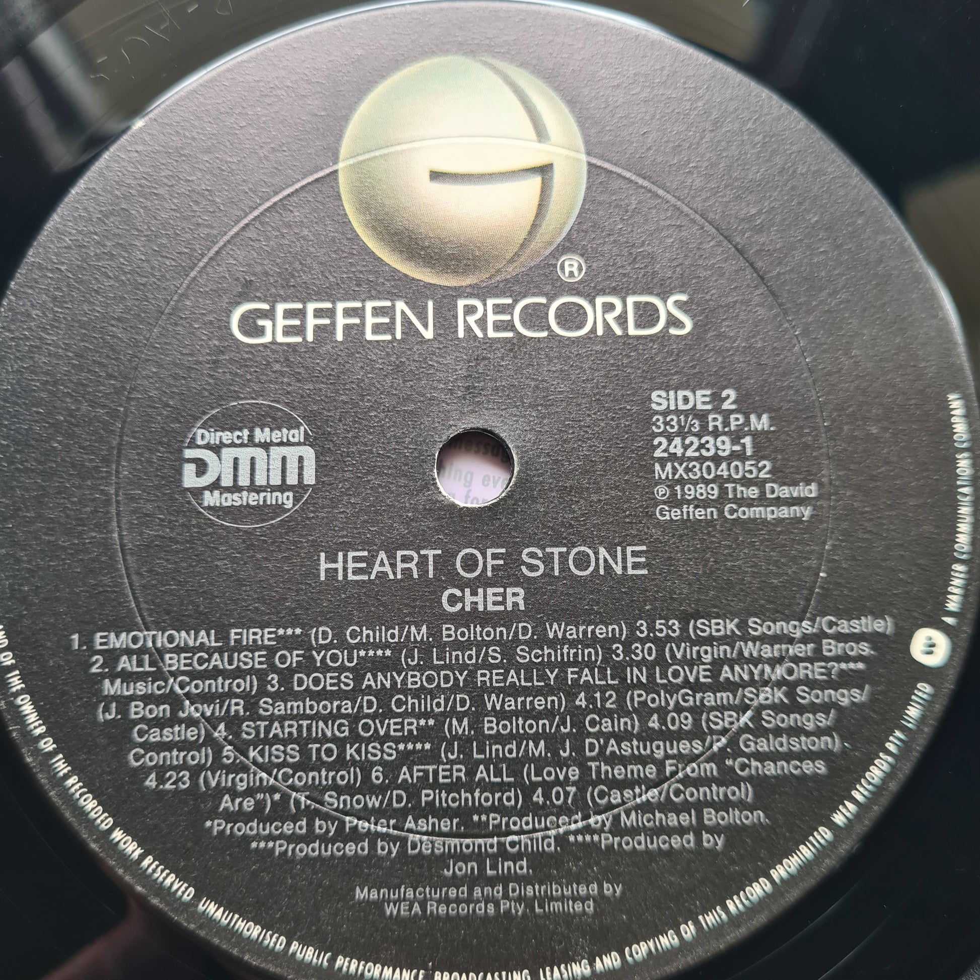 Cher – Heart Of Stone - 1989 - Vinyl Record LP - Sound Hound Records