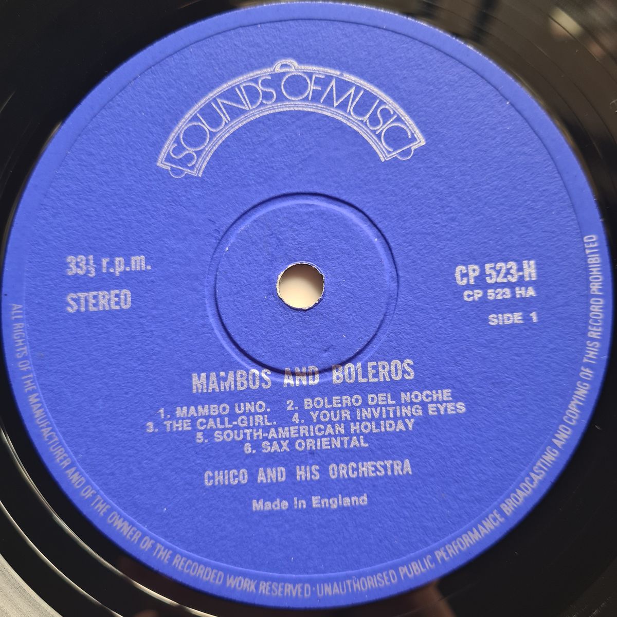 Chico And His Orchestra – Mambos And Boleros - Vinyl Record LP