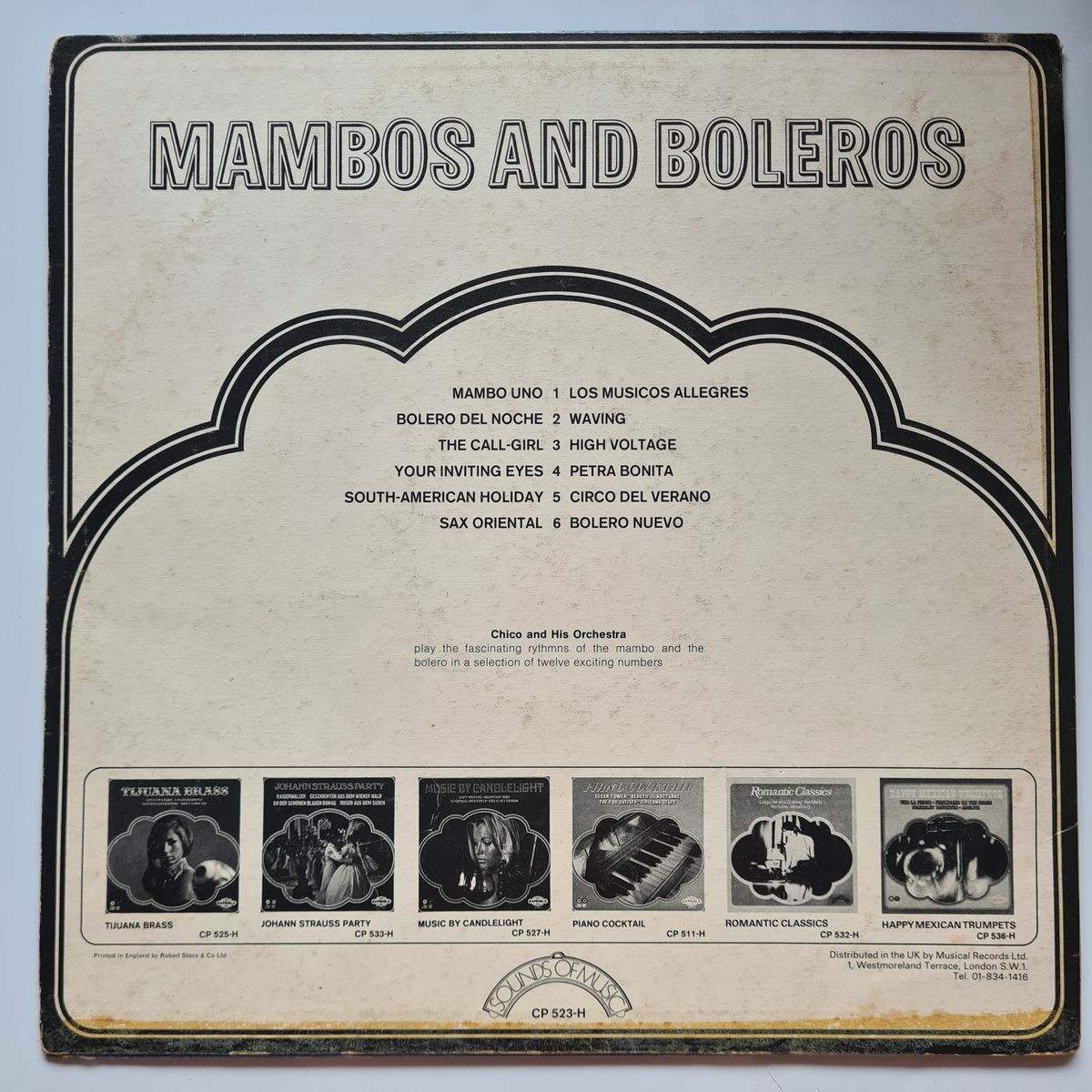 Chico And His Orchestra – Mambos And Boleros - Vinyl Record LP