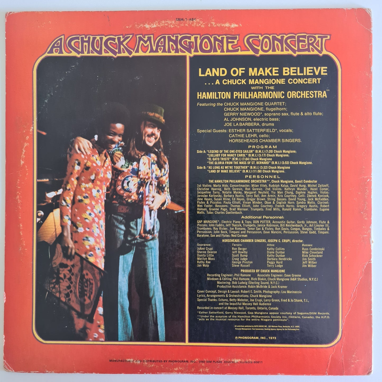 Chuck Mangione With The Hamilton Philharmonic Orchestra* – A Chuck Mangione Concert • Land Of Make Belie - 1973 (USA Pressing) - Vinyl Record LP - Sound Hound Records