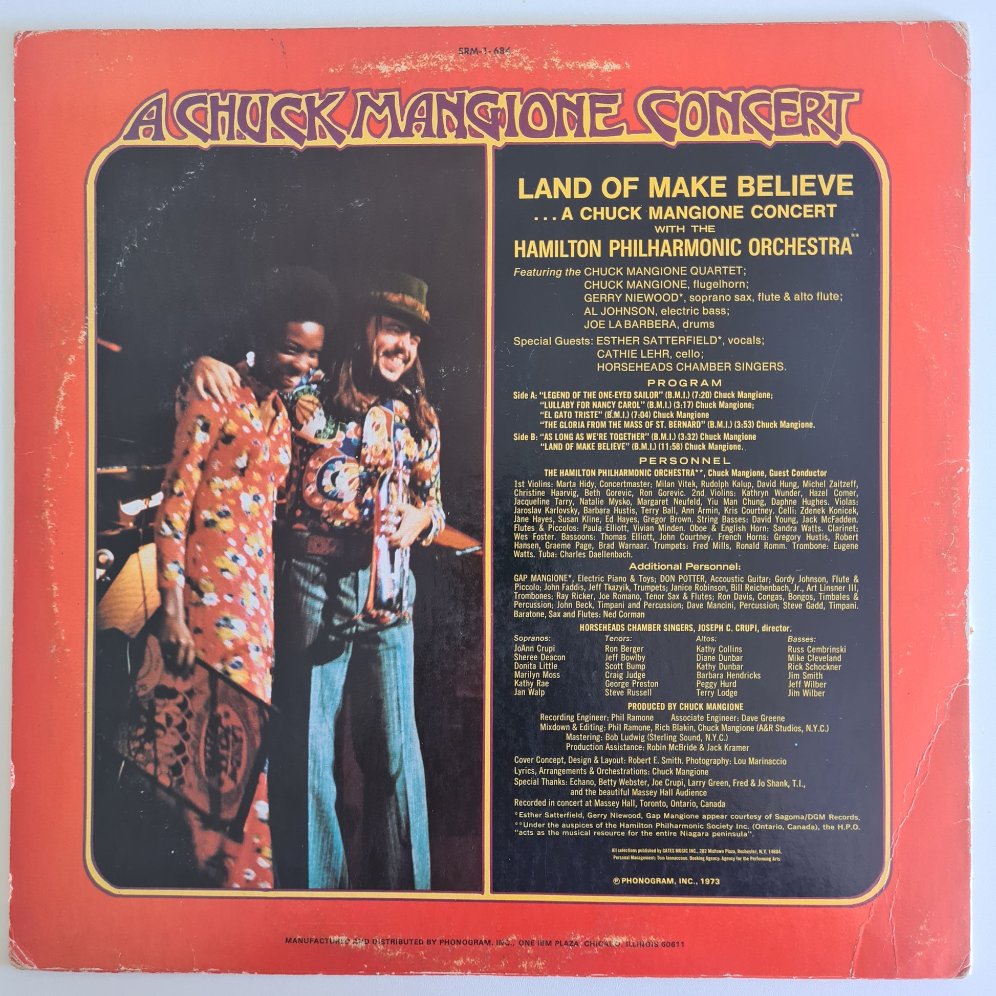 Chuck Mangione With The Hamilton Philharmonic Orchestra* – A Chuck Mangione Concert • Land Of Make Belie - 1973 (USA Pressing) - Vinyl Record LP - Sound Hound Records