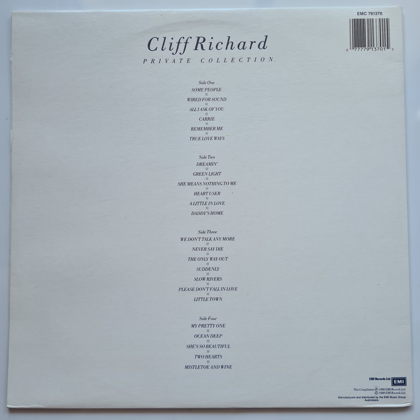 Cliff Richard – Private Collection (1979 - 1988) - Vinyl Record 2LP (near mint) - Sound Hound Records