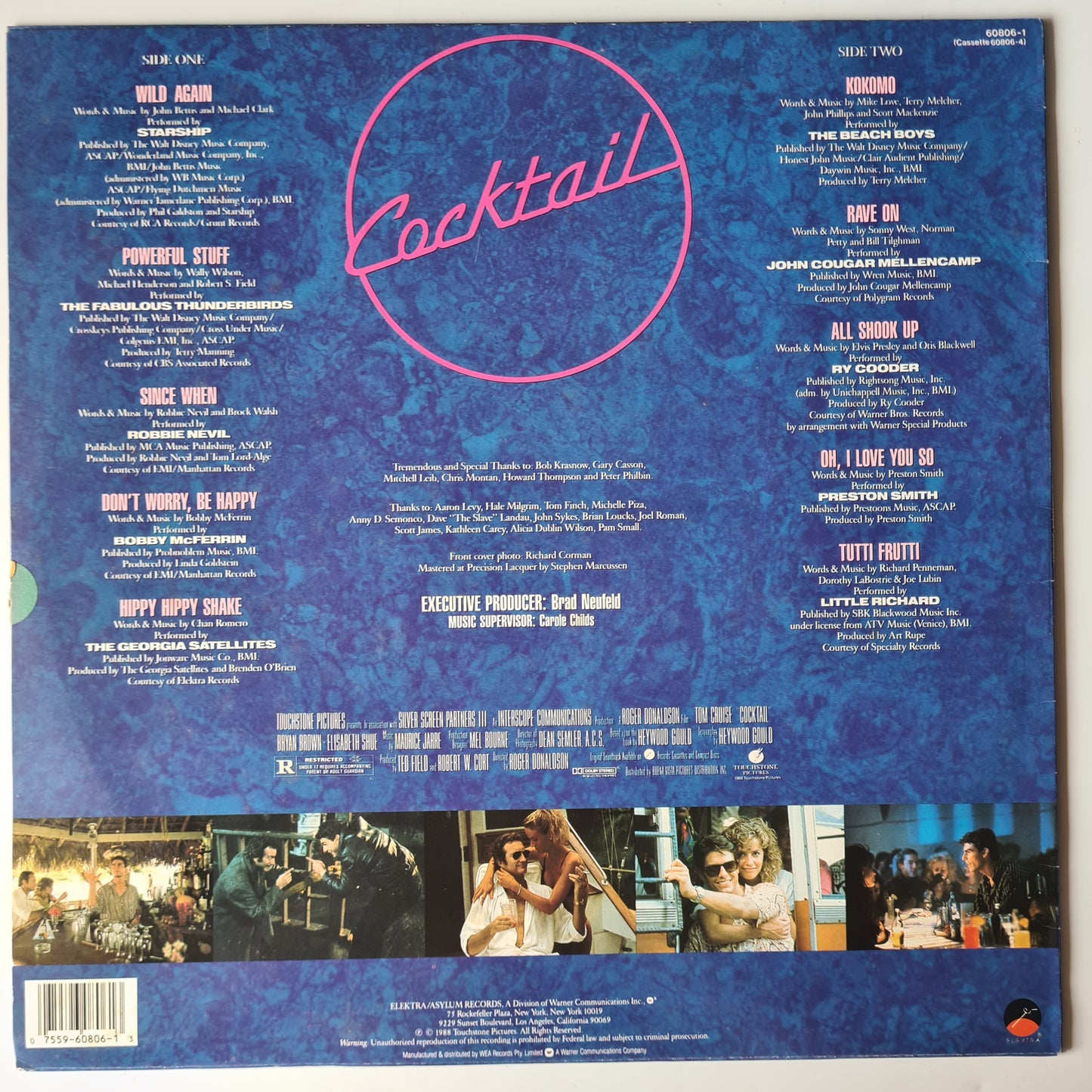 Cocktail – Original Soundtrack From The Motion Picture - 1988 - Vinyl Record LP - Sound Hound Records