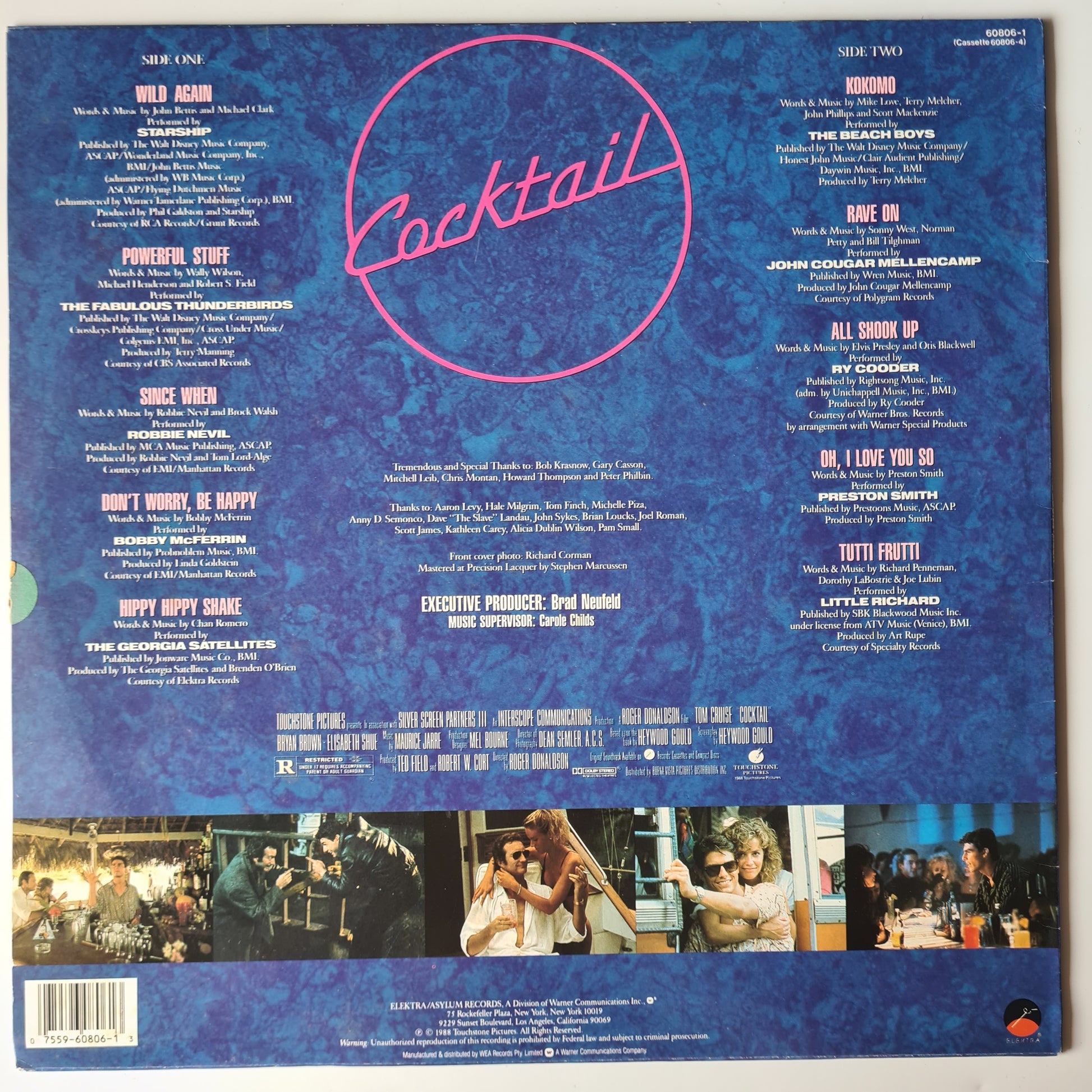 Cocktail – Original Soundtrack From The Motion Picture - 1988 - Vinyl Record LP - Sound Hound Records