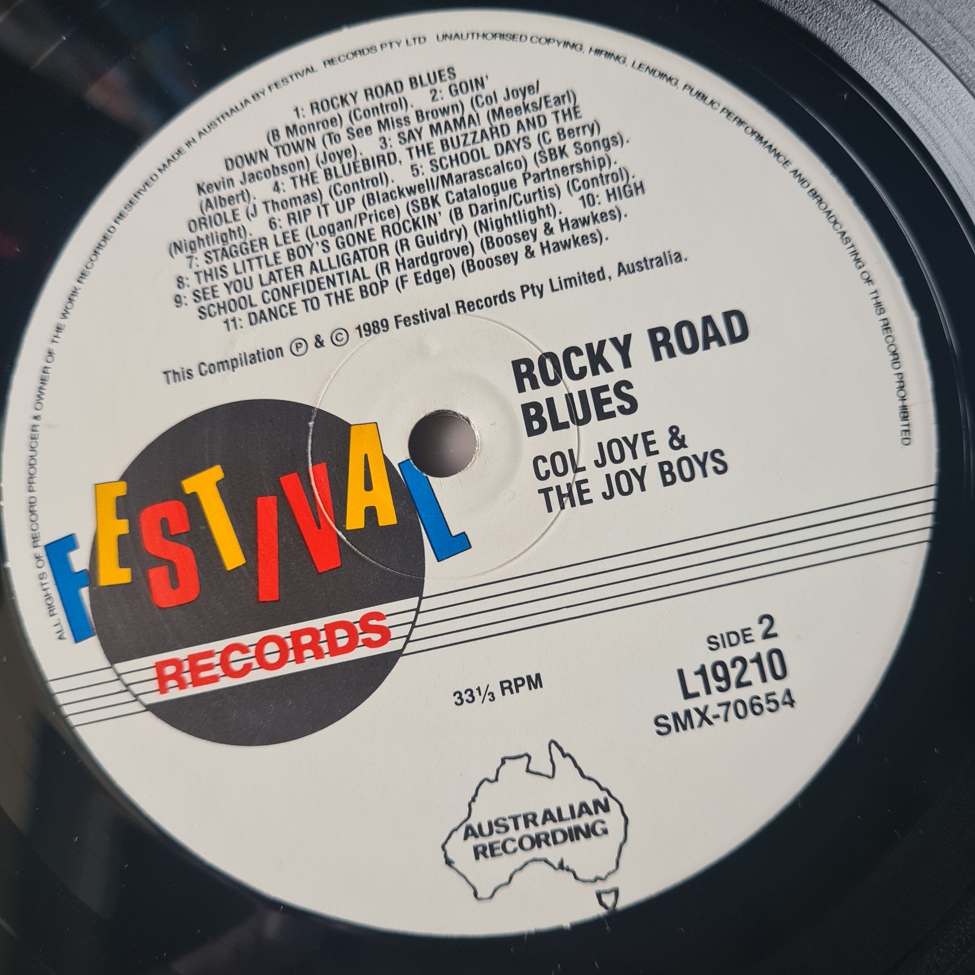 Col Joye & The Joy Boys – Rocky Road Blues: The Festival File Volume Seventeen - 1989 - Vinyl Record LP - Sound Hound Records