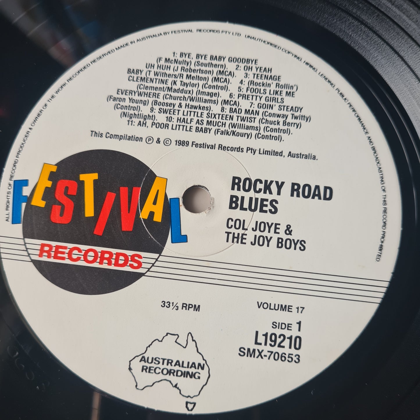 Col Joye & The Joy Boys – Rocky Road Blues: The Festival File Volume Seventeen - 1989 - Vinyl Record LP - Sound Hound Records