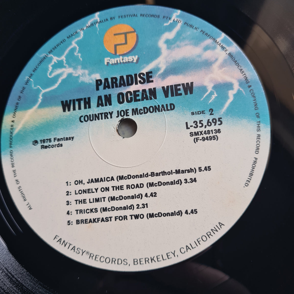 Country Joe McDonald – Paradise With An Ocean View - 1975 - Vinyl Record LP - Sound Hound Records