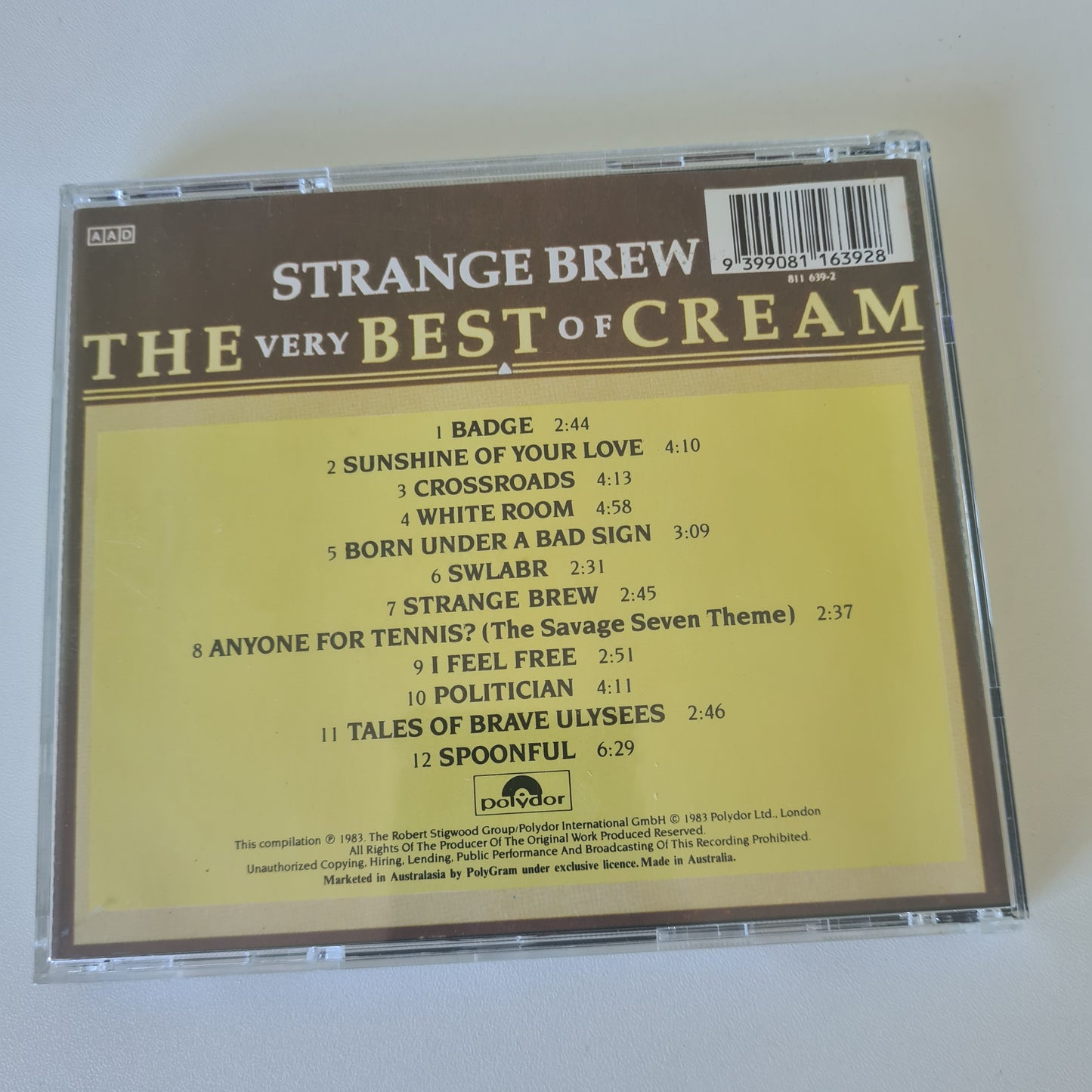 Cream - Strange Brew: The Very Best Of Cream - 1991 - CD - Compact Disc - Sound Hound Records