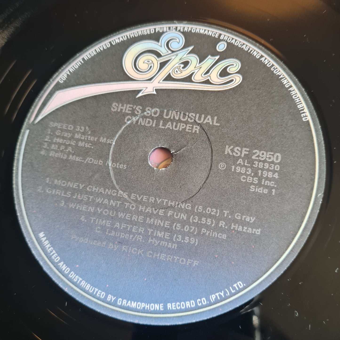 Cyndi Lauper – She's So Unusual - 1983 (South African Pressing) - Vinyl Record LP - Sound Hound Records