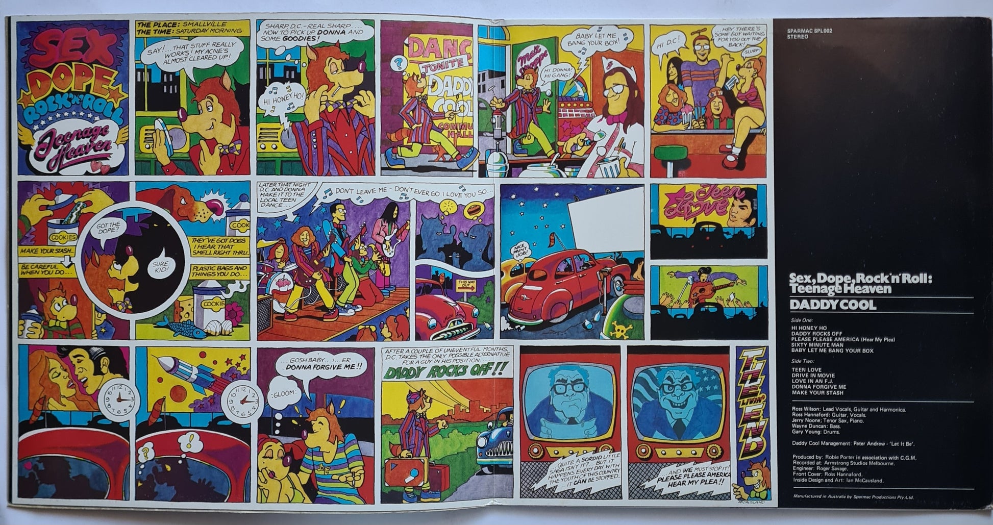 Daddy Cool – Sex, Dope, Rock'n'Roll: Teenage Heaven - 1972 - Gatefold Vinyl Record LP - Sound Hound Records
