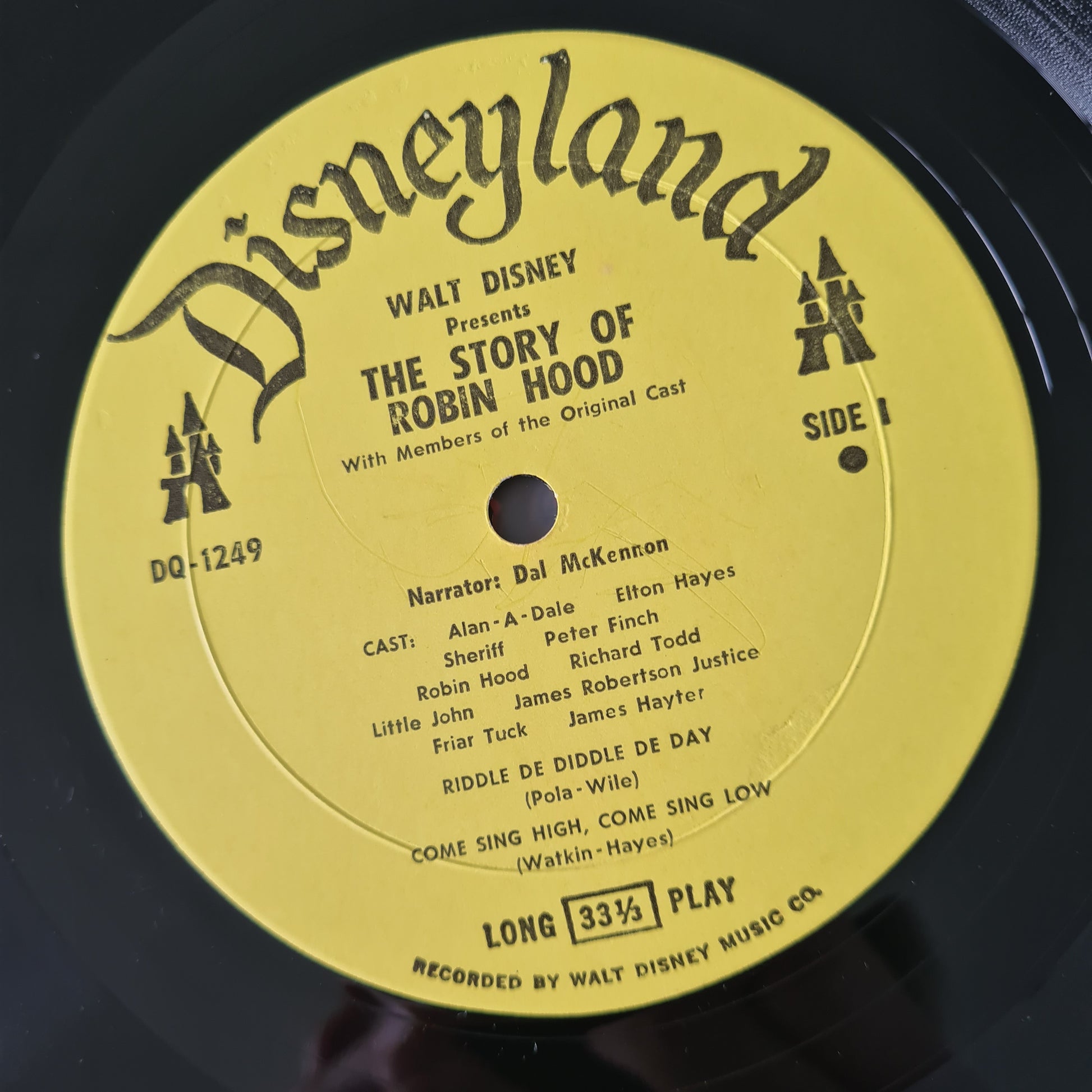 Dal McKennon – Walt Disney Presents: The Story Of Robin Hood - 1965 - Vinyl Record LP - Sound Hound Records