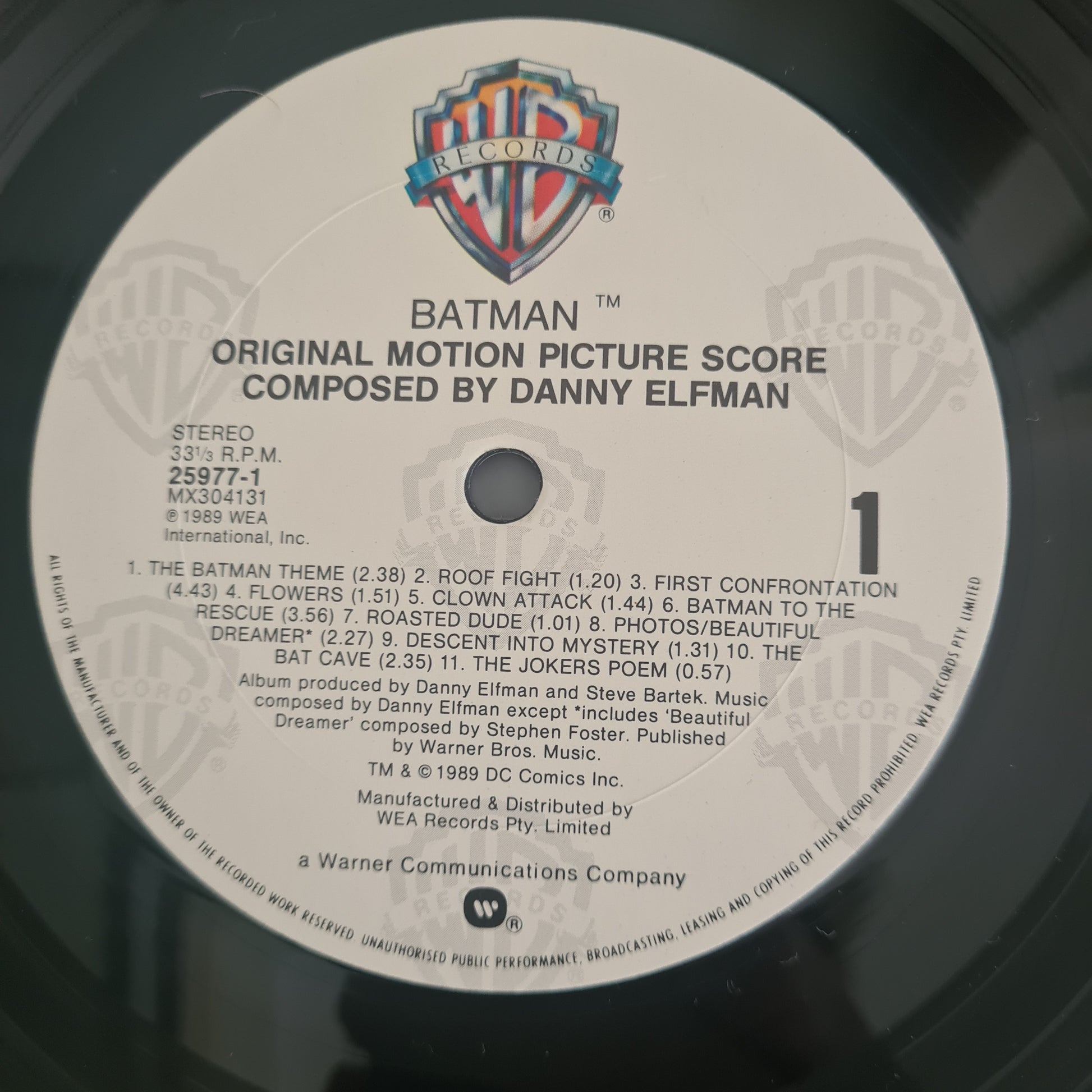Danny Elfman – Batman (Original Motion Picture Score) - 1989 (Australian Pressing) - Vinyl Record LP - Sound Hound Records