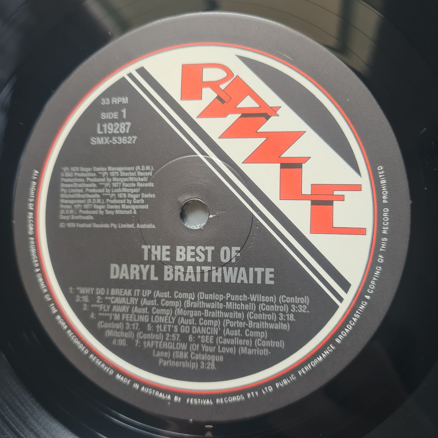 Daryl Braithwaite  – Best Of  - 1978 - Vinyl Record Lp - Sound Hound Records