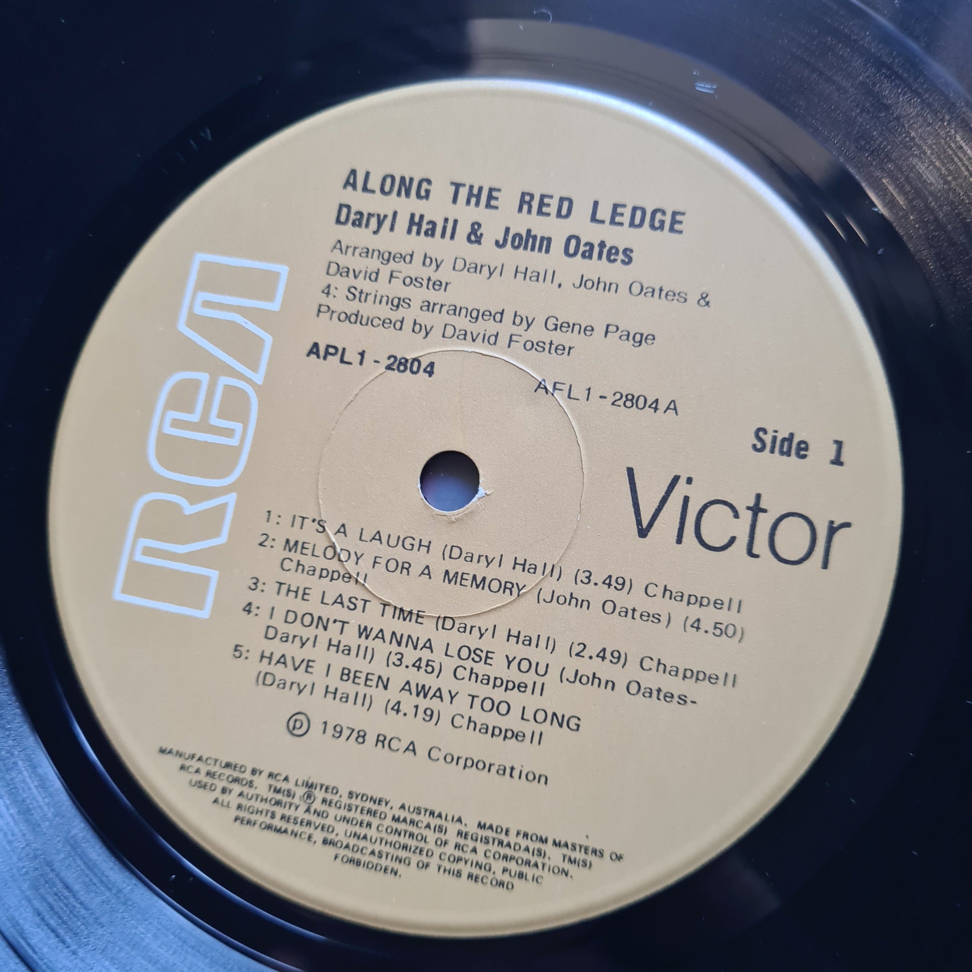 Daryl Hall & John Oates – Along The Red Ledge - 1978 - Vinyl Record LP - Sound Hound Records