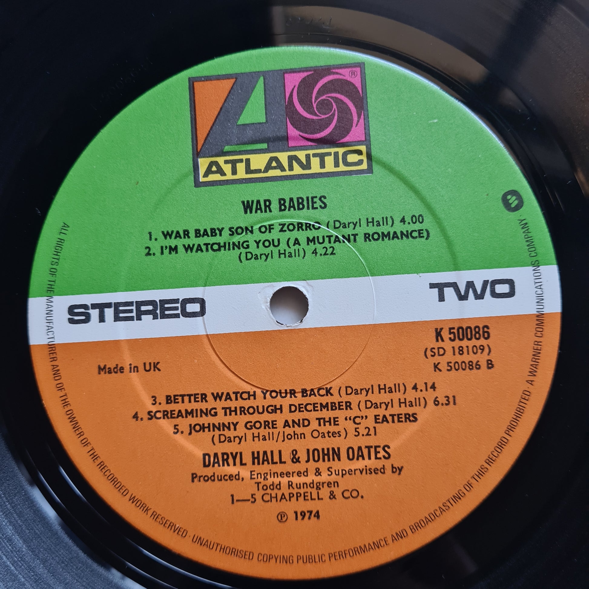 Daryl Hall & John Oates – War Babies - 1974 (UK Pressing) - Vinyl Record LP - Sound Hound Records