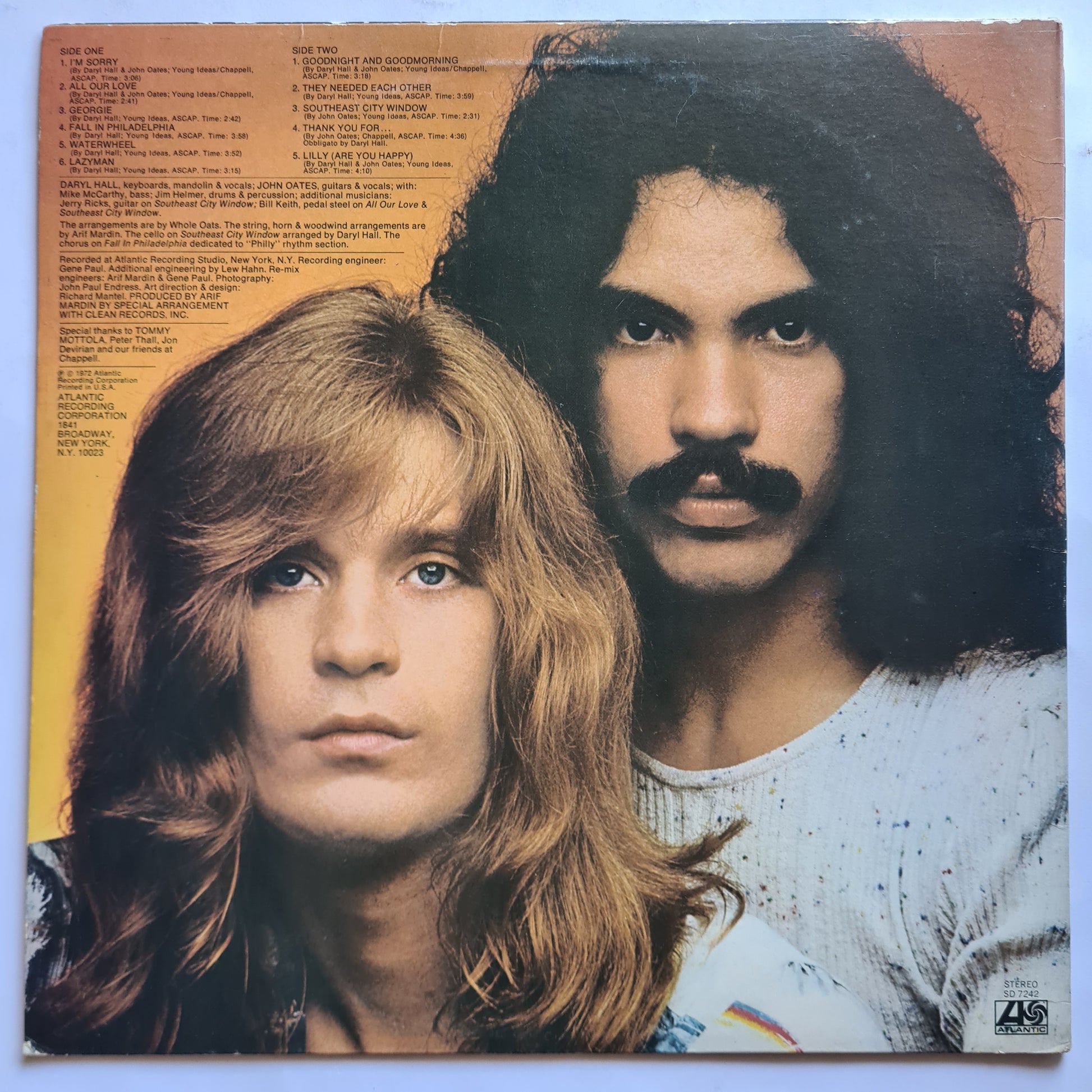 Daryl Hall & John Oates – Whole Oats - 1972 - Vinyl Record LP - Sound Hound Records