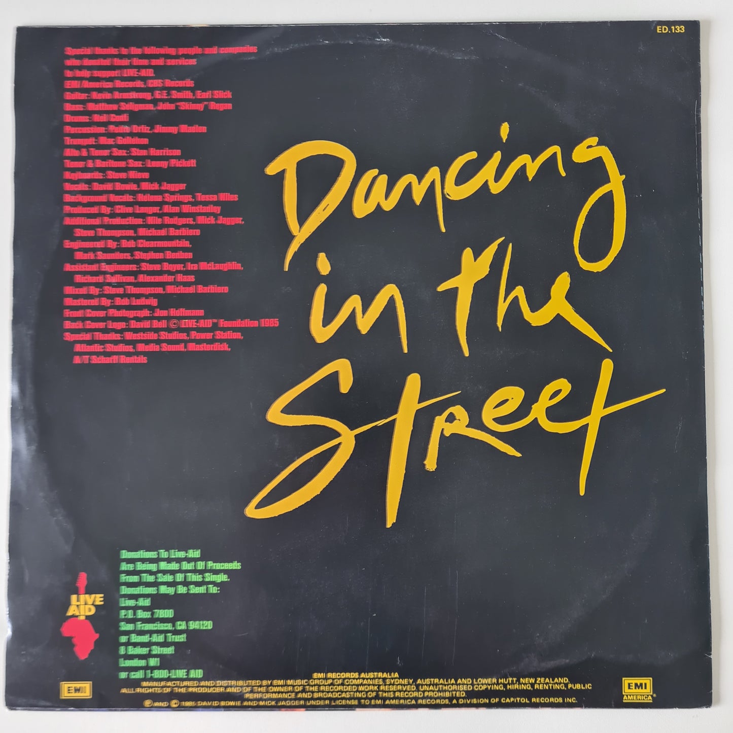 David Bowie & Mick Jagger – Dancing In The Street - 1985 - Vinyl Record 12" Maxi Single (near mint) - Sound Hound Records