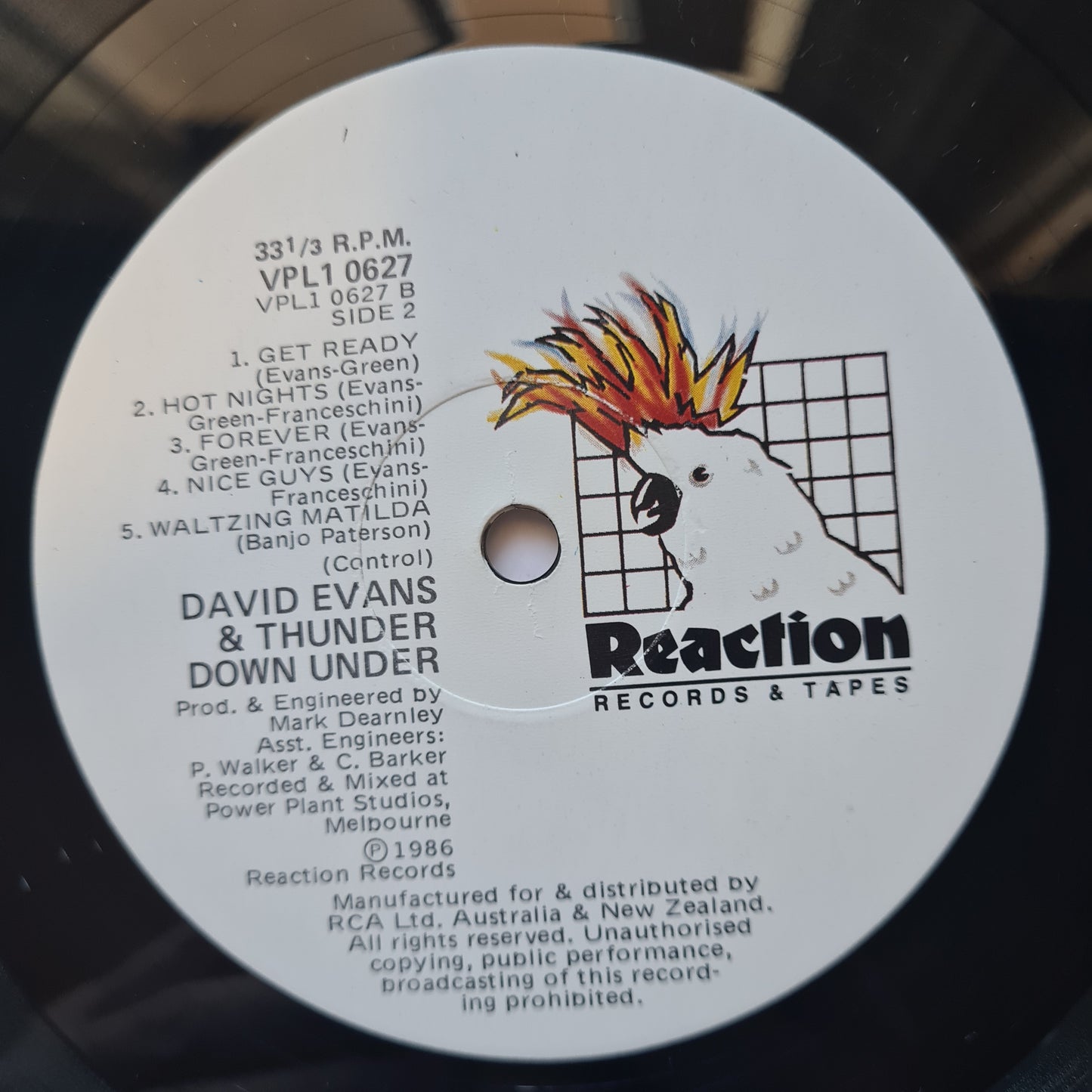 David Evans And Thunder Down Under (AC/DC Related) – David Evans And Thunder Down Under - 1986 - Vinyl Record LP - Sound Hound Records