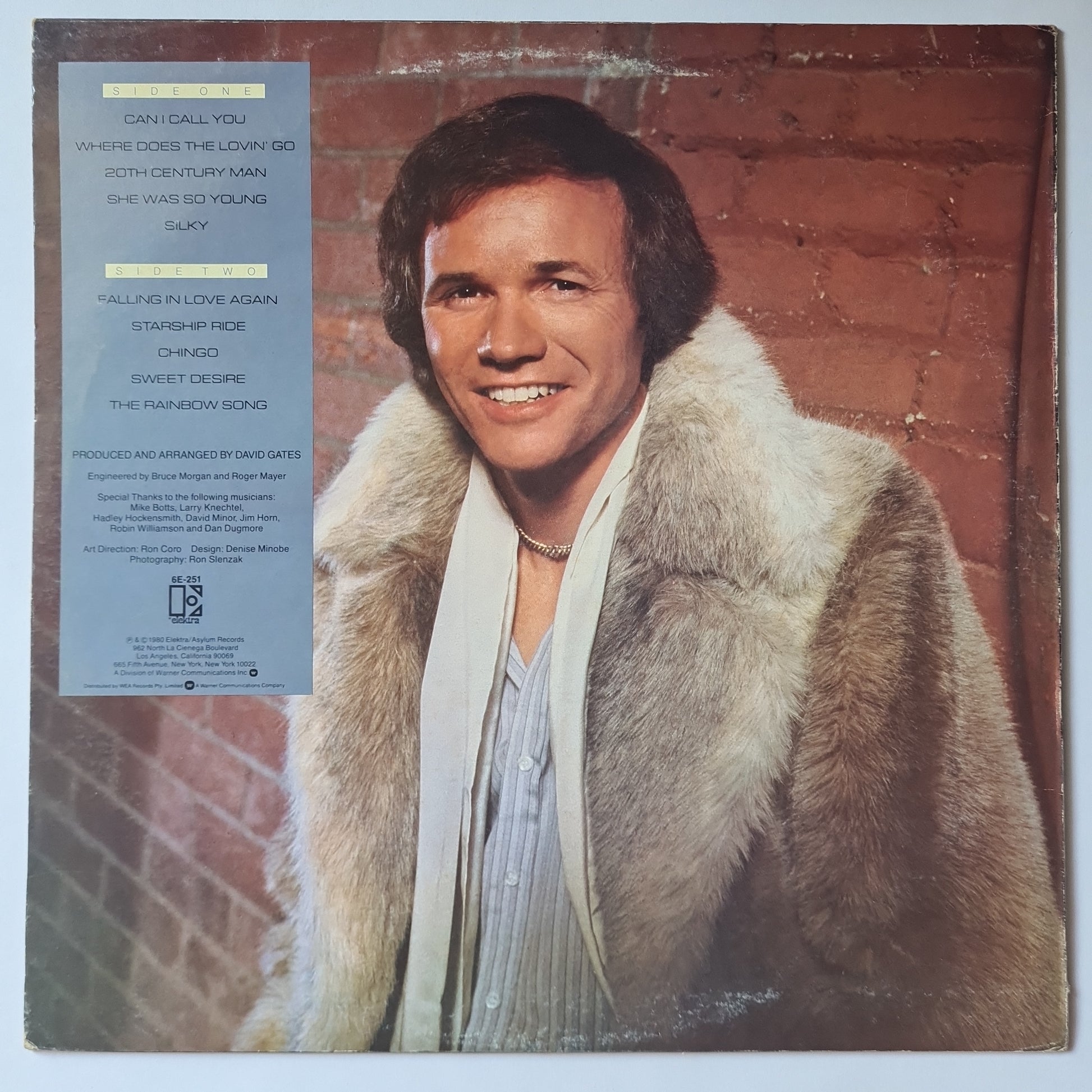 David Gates (Bread) – Falling In Love Again - 1980 - Vinyl Record LP - Sound Hound Records