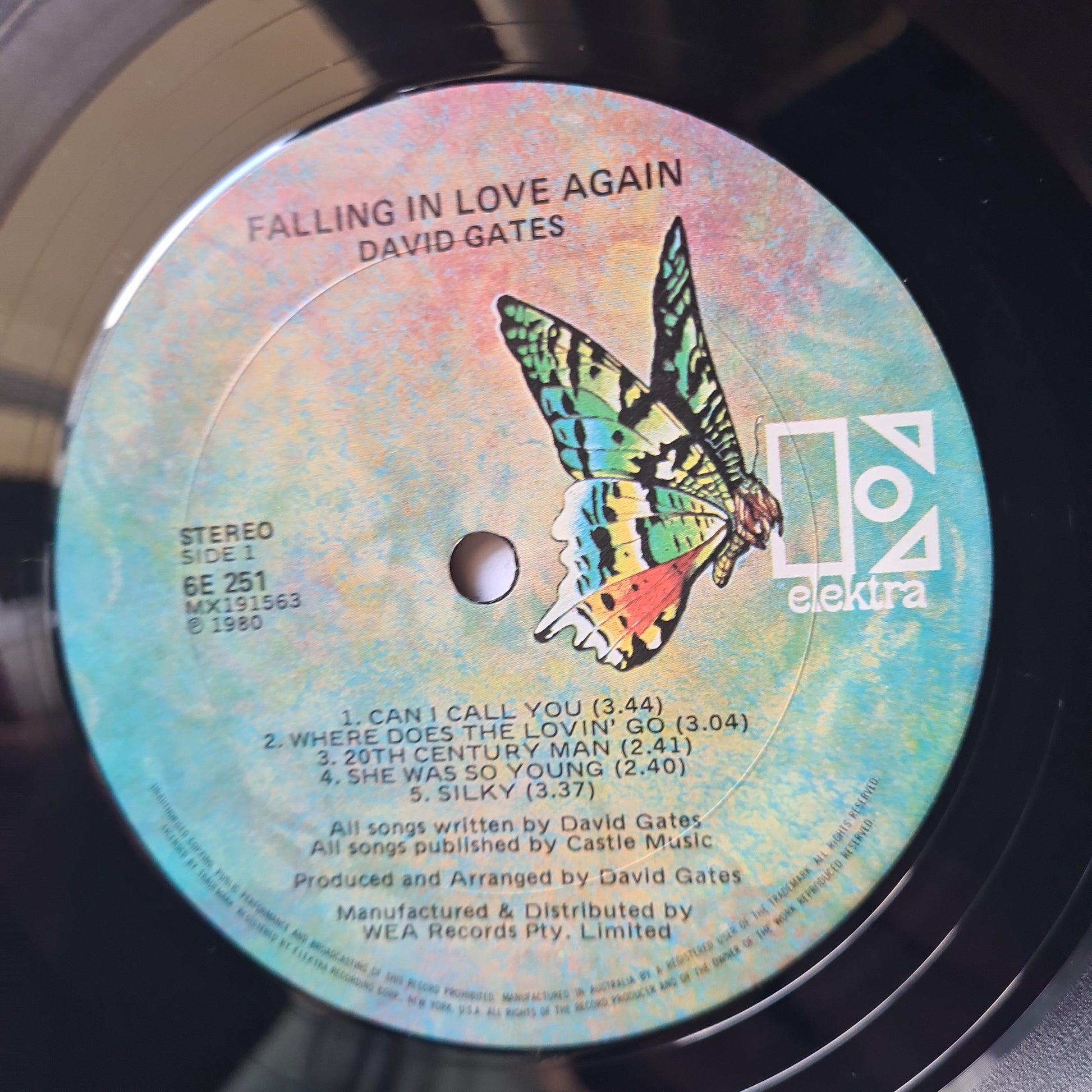 David Gates (Bread) – Falling In Love Again - 1980 - Vinyl Record LP - Sound Hound Records