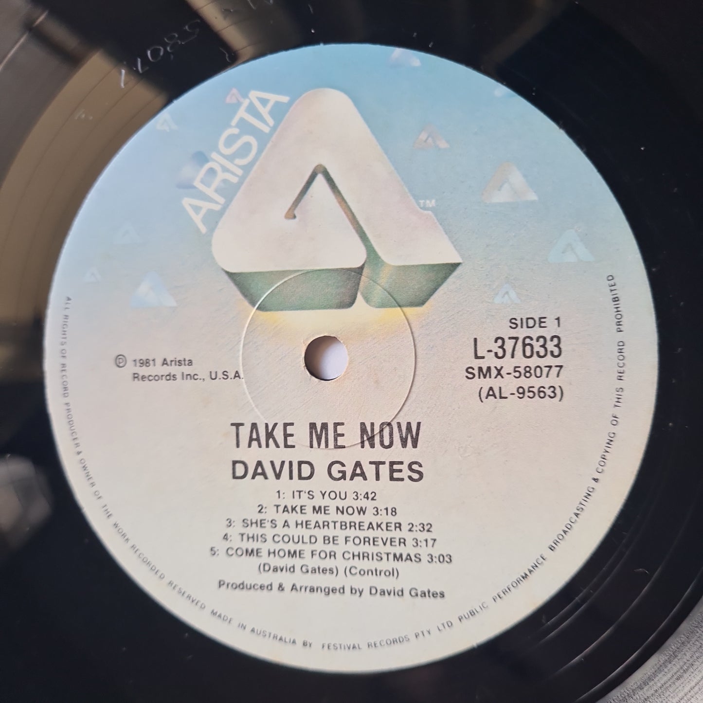 David Gates (Bread) – Take Me Now - 1981 - Vinyl Record LP - Sound Hound Records