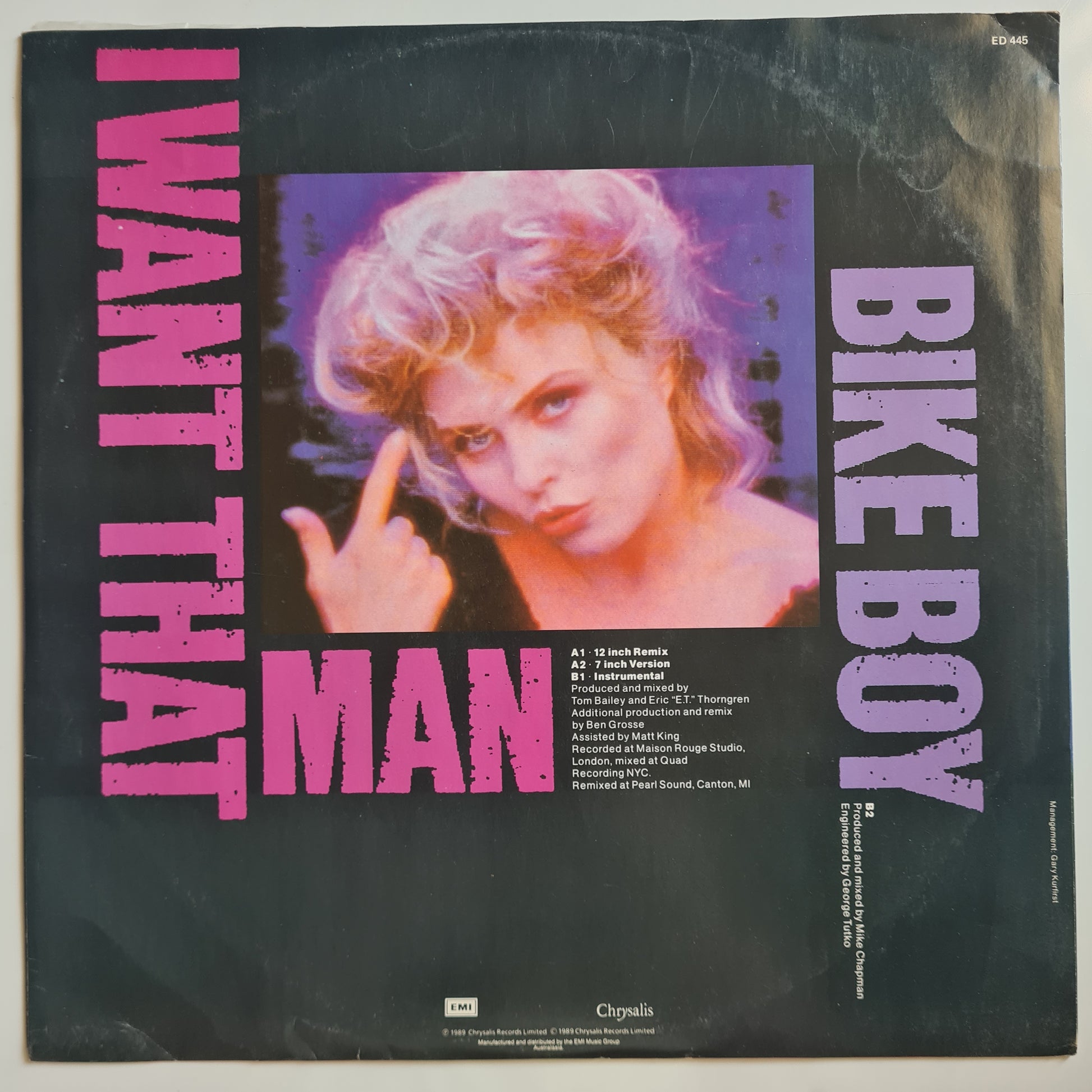 Deborah Harry (Blondie) – I Want That Man - 1989 - Vinyl Record 12" Single - Sound Hound Records