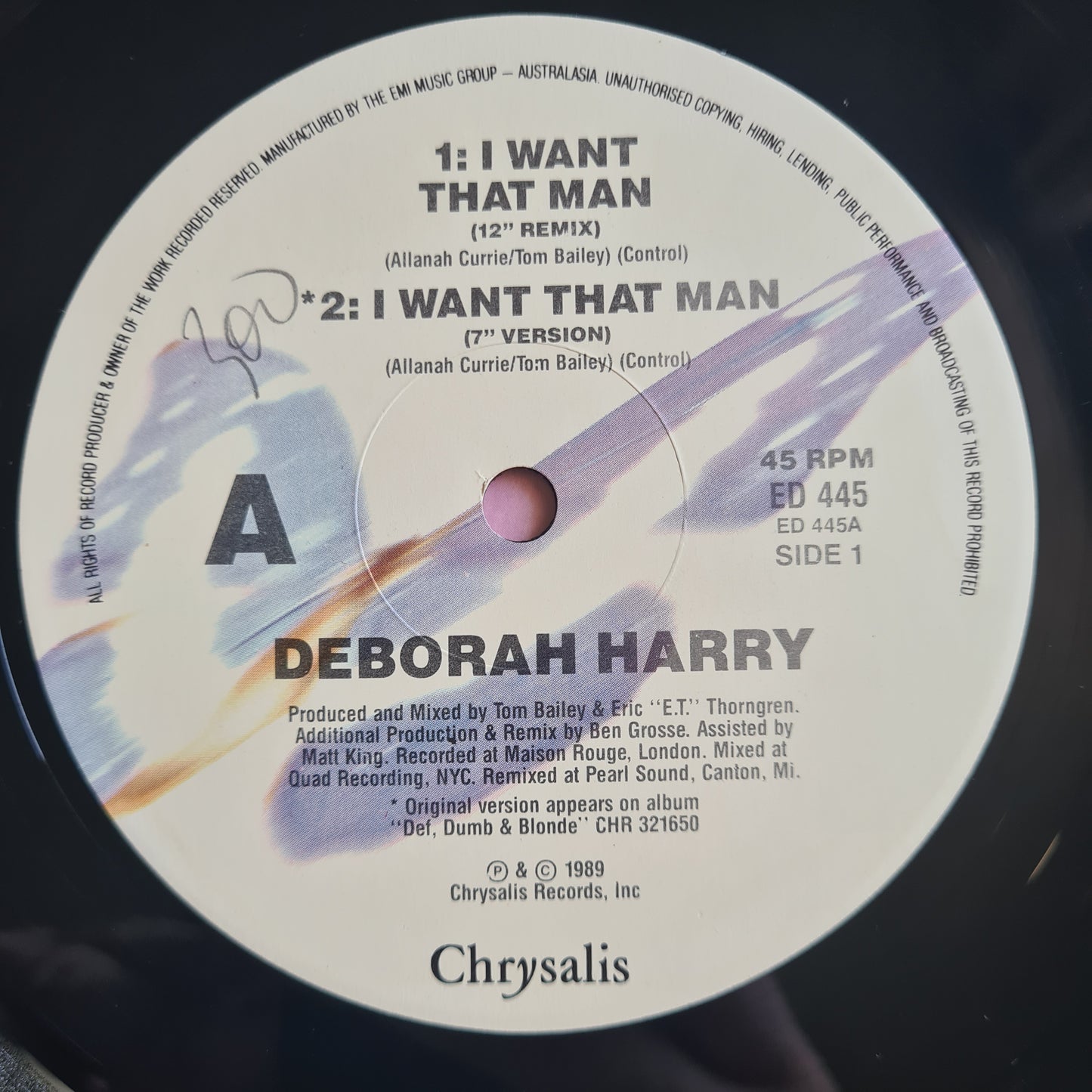 Deborah Harry (Blondie) – I Want That Man - 1989 - Vinyl Record 12" Single - Sound Hound Records