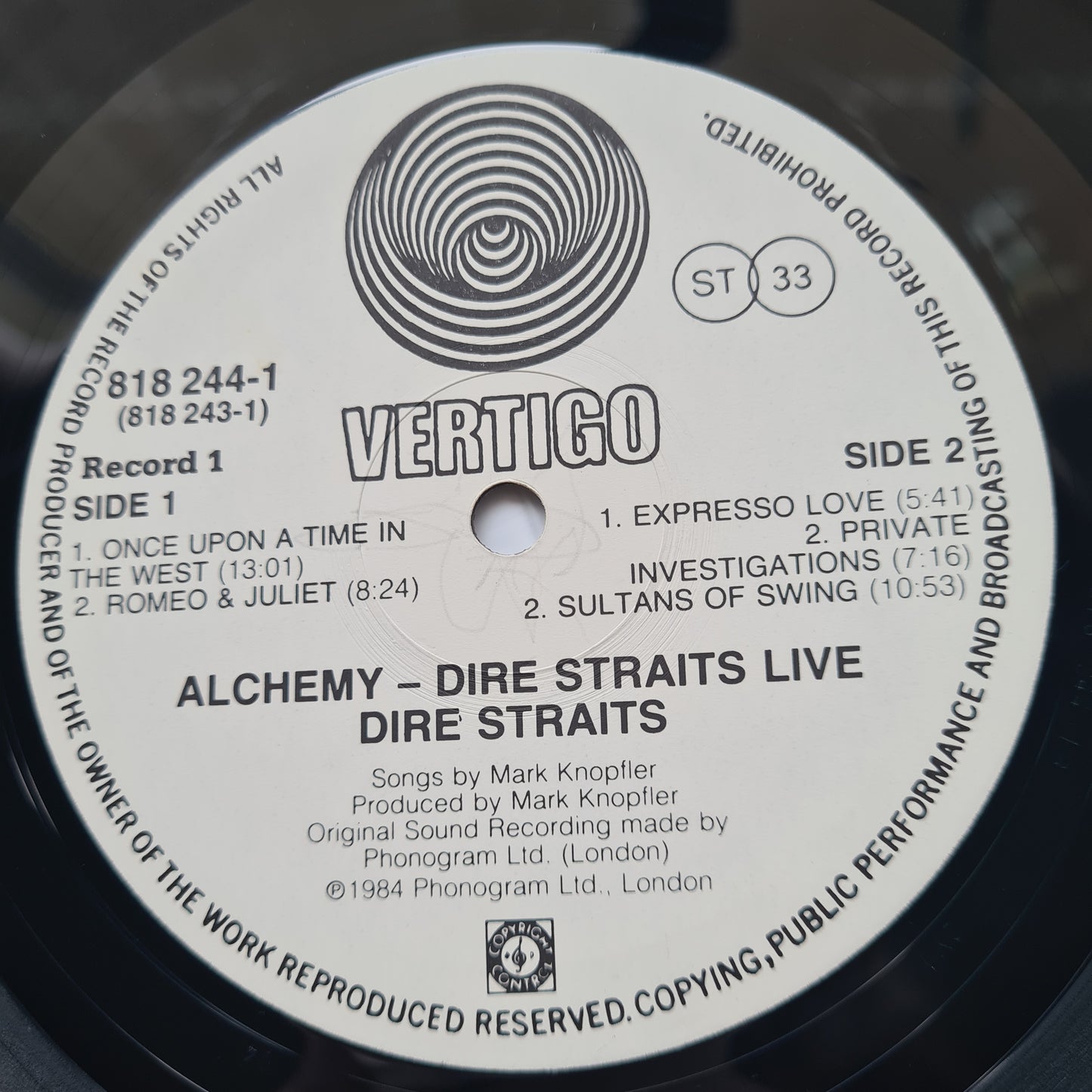 Dire Straits – Alchemy: Dire Straits Live - 1984 (RARE Vertigo Swirl Label: Singapore, Malaysia & Hong Kong Pressing) - Vinyl Record 2LP - Sound Hound Records