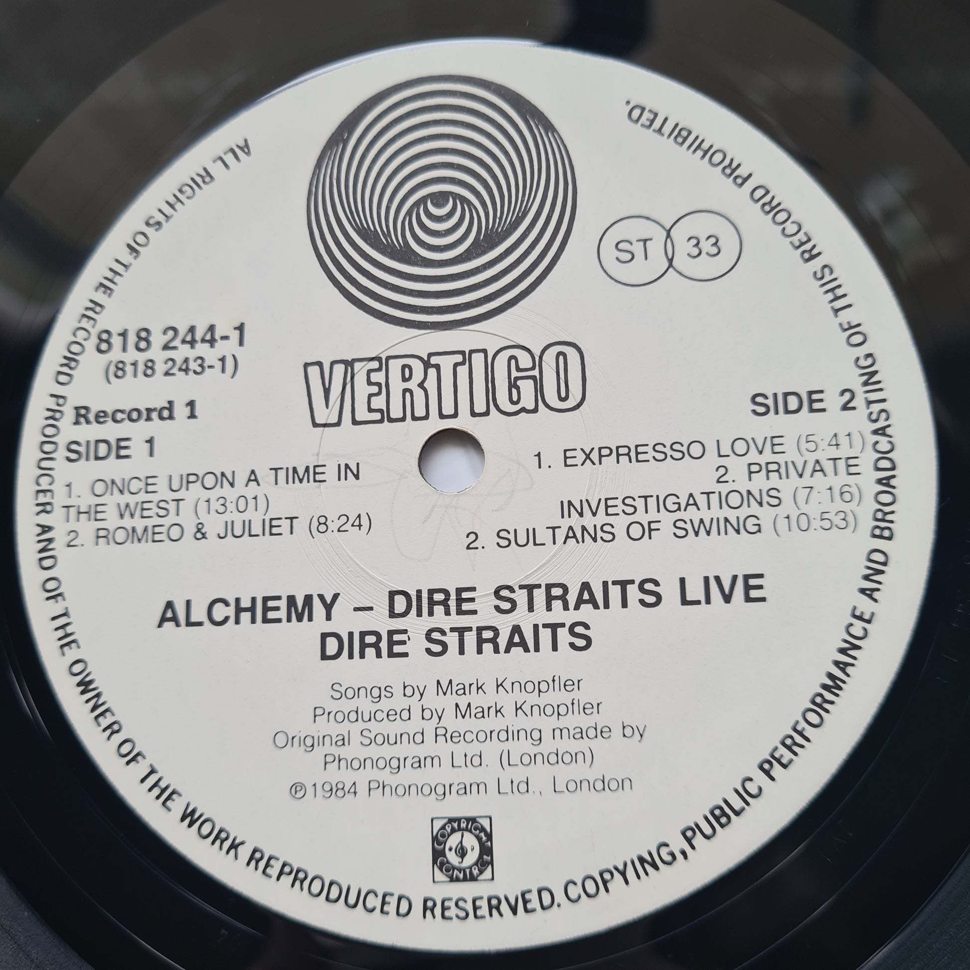 Dire Straits – Alchemy: Dire Straits Live - 1984 (RARE Vertigo Swirl Label: Singapore, Malaysia & Hong Kong Pressing) - Vinyl Record 2LP - Sound Hound Records