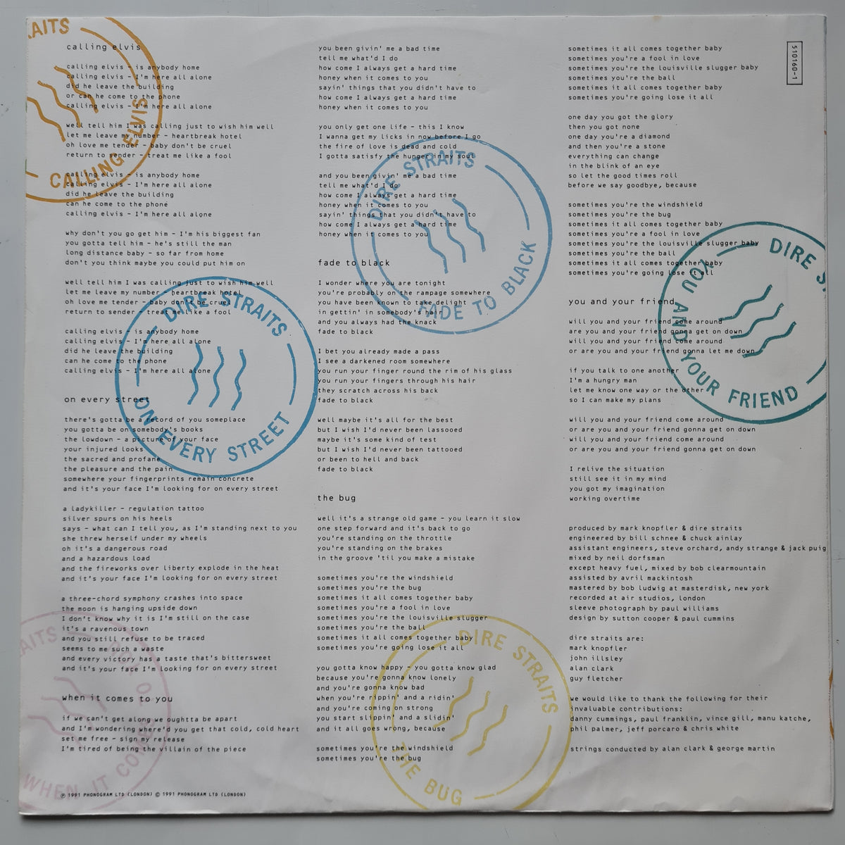 Dire Straits – On Every Street - 1991 (European Pressing) - Vinyl Record LP *RARE* - Sound Hound Records