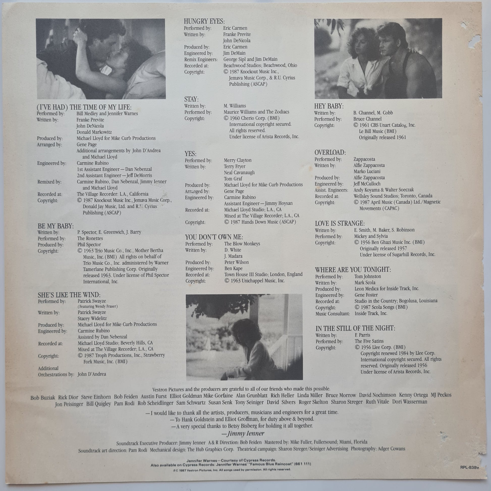 Dirty Dancing – Original Soundtrack From The Motion Picture - 1987 (Japanese pressing) - Vinyl Record LP - Sound Hound Records