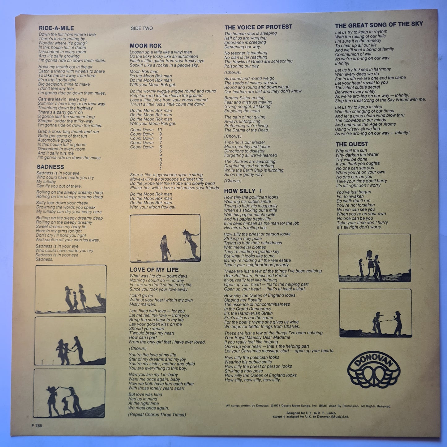 Donovan – 7Tease- 1974 - Vinyl Record LP - Sound Hound Records