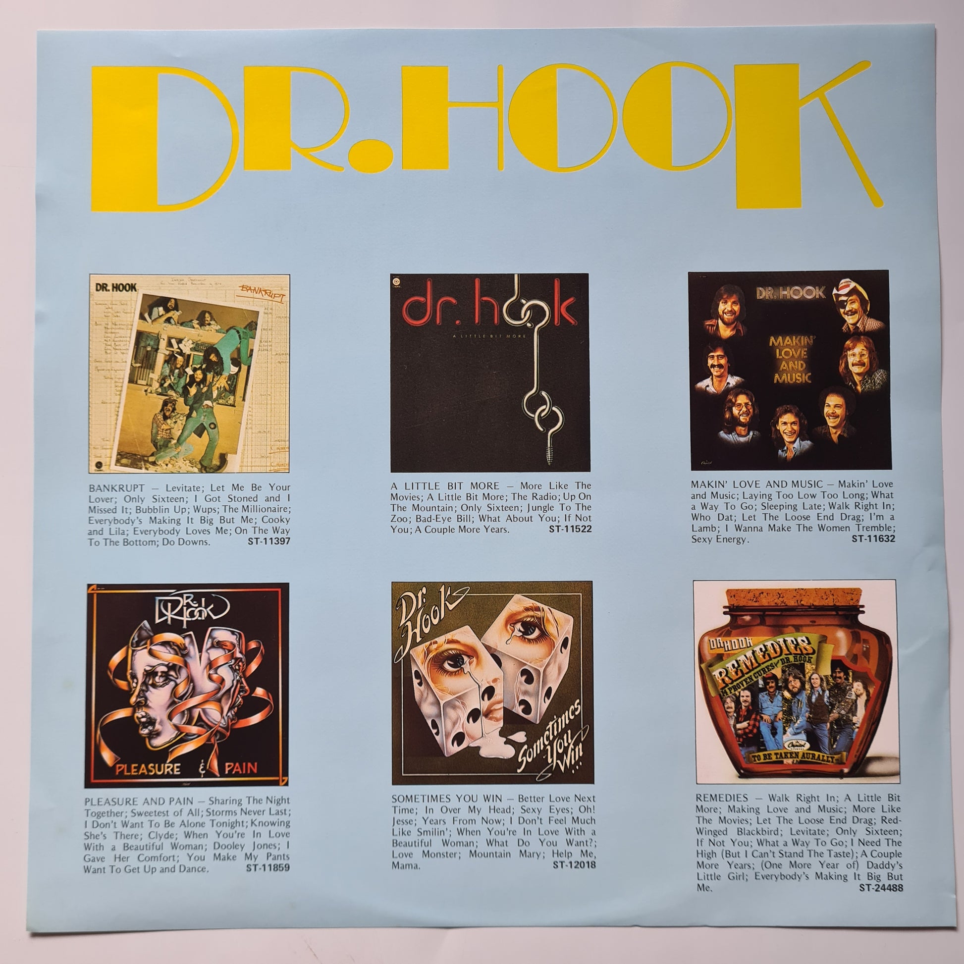 Dr Hook – Greatest Hits - 1981 - Vinyl Record LP - Sound Hound Records