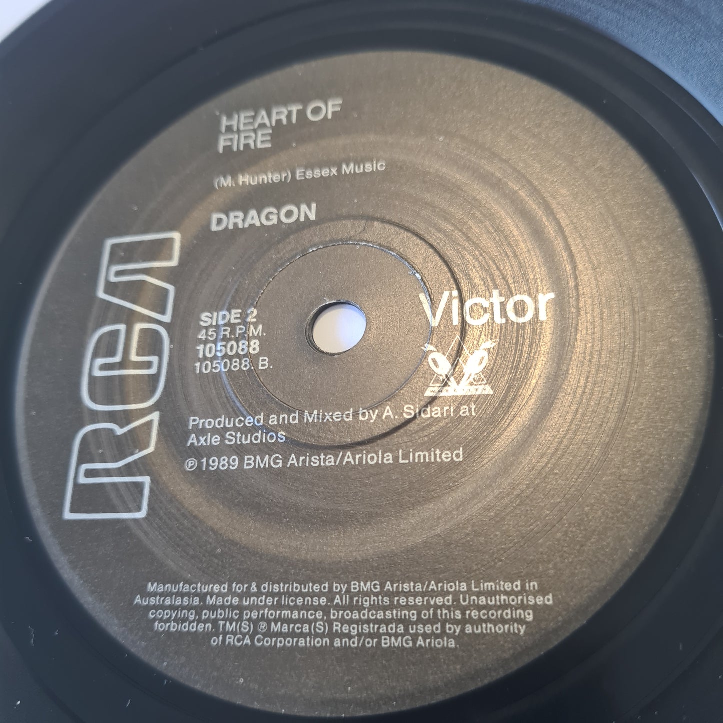 Dragon - Summer/ Heart Of Fire - 1989 - Vinyl Record 7" Single - 45 RPM (near mint) - Sound Hound Records