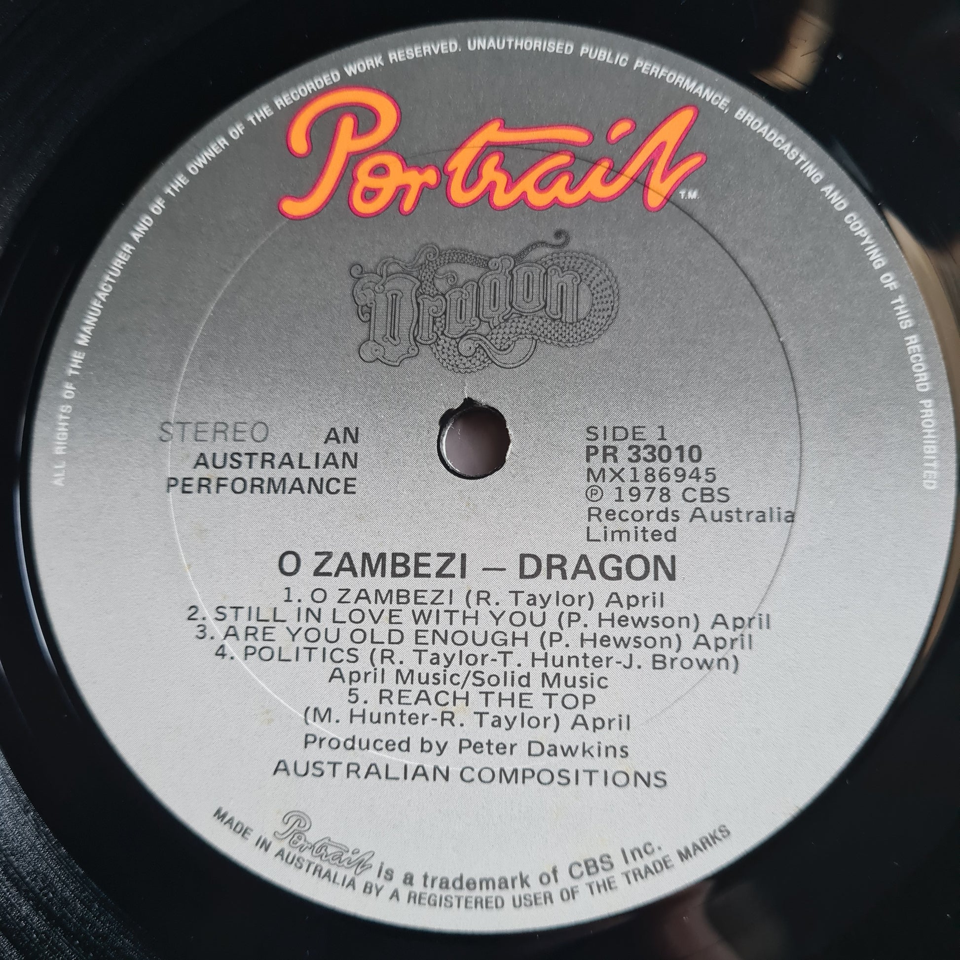 Dragon – Ozambezi - 1978 - Vinyl Record LP - Sound Hound Records