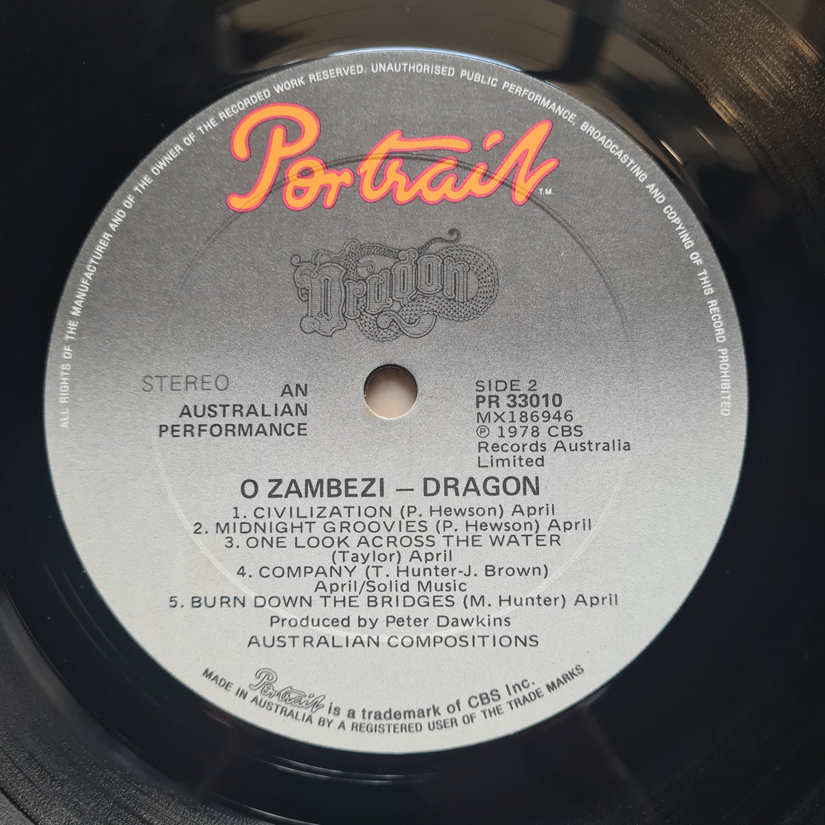 Dragon – Ozambezi - 1978 - Vinyl Record LP *SIGNED by: Todd Hunter, Kerry Jacobson & Robert Taylor* - Sound Hound Records
