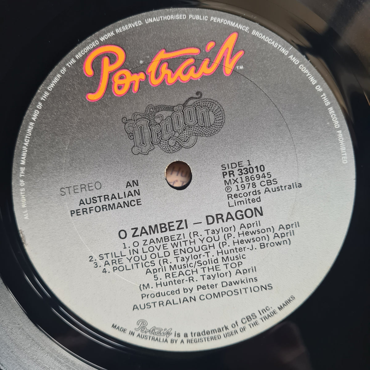 Dragon – Ozambezi - 1978 - Vinyl Record LP *SIGNED by: Todd Hunter, Kerry Jacobson & Robert Taylor* - Sound Hound Records