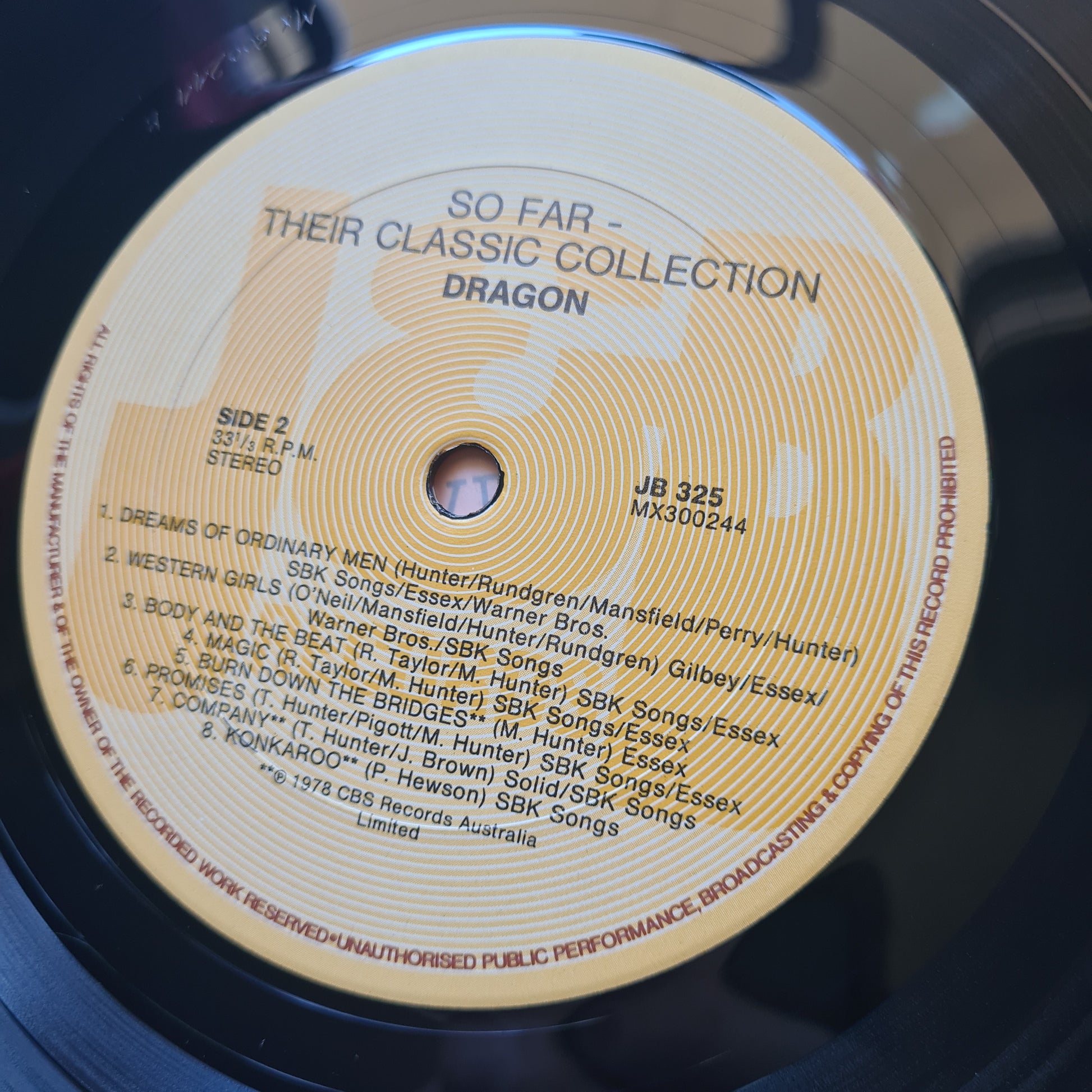 Dragon –  So Far: Their Classic Collection - 1988 - Vinyl Record LP (near mint) RARE - Sound Hound Records