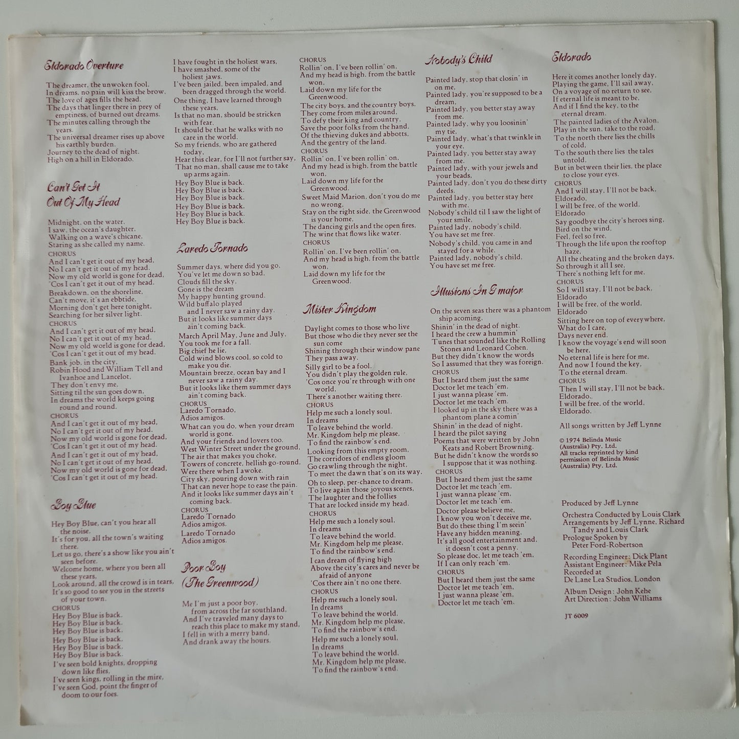 ELO – Eldorado - 1974 (1978 Australian reissue) - Vinyl Record LP - Sound Hound Records