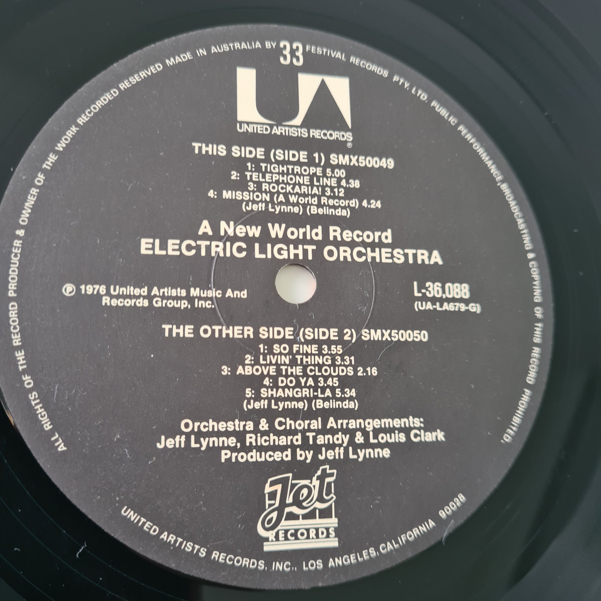 ELO – New World Record - 1976 - Vinyl Record LP - Sound Hound Records