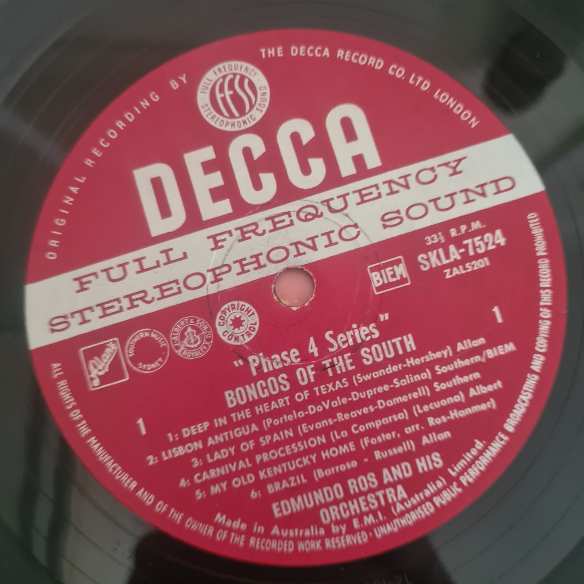 Edmundo Ros & His Orchestra – Bongos From The South - 1961 - Vinyl Record LP