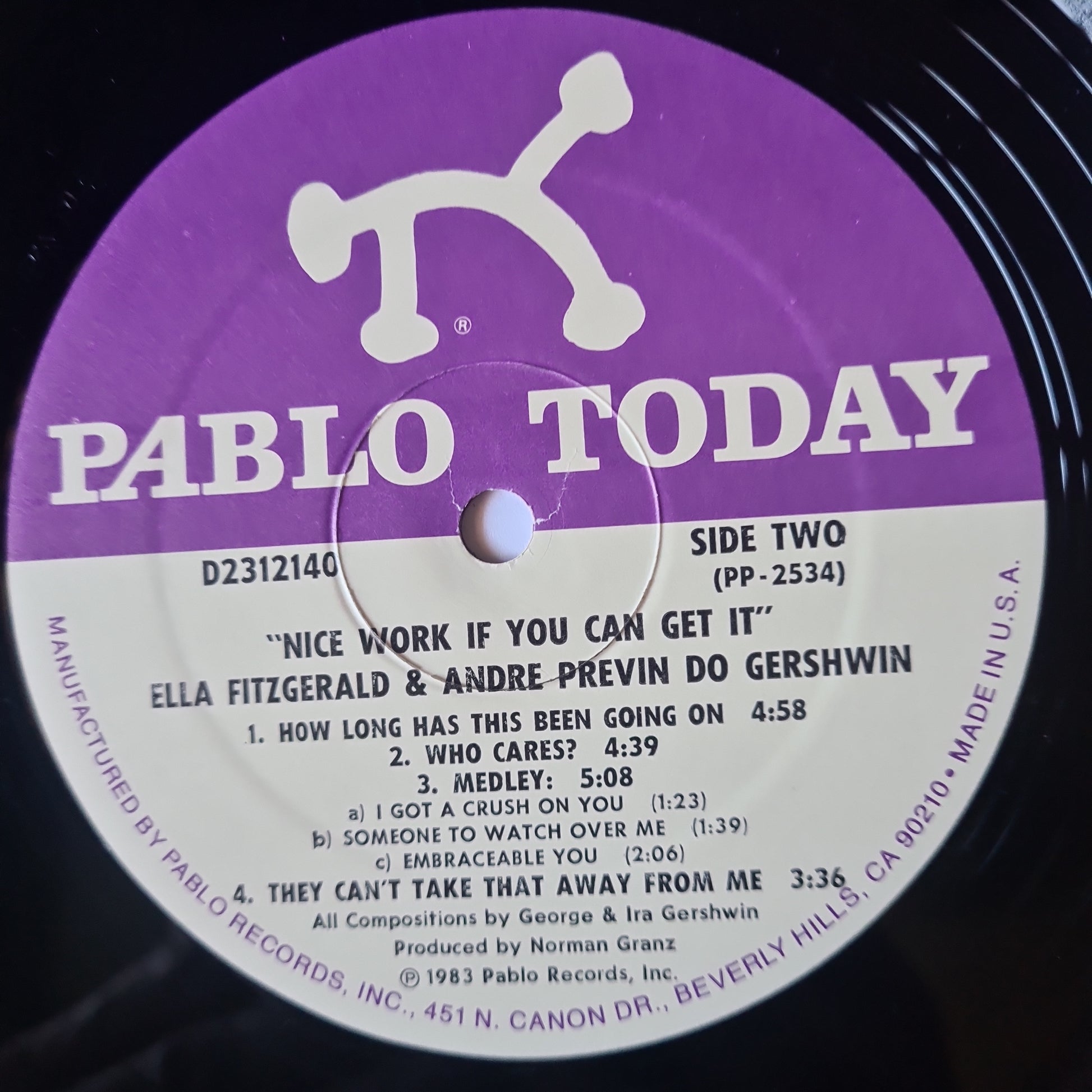 Ella Fitzgerald & Andre Previn – Nice Work If You Can Get It - Ella Fitzgerald And Andre Previn Do Gershwin - 1983 Pressing - Vinyl Record LP - Sound Hound Records
