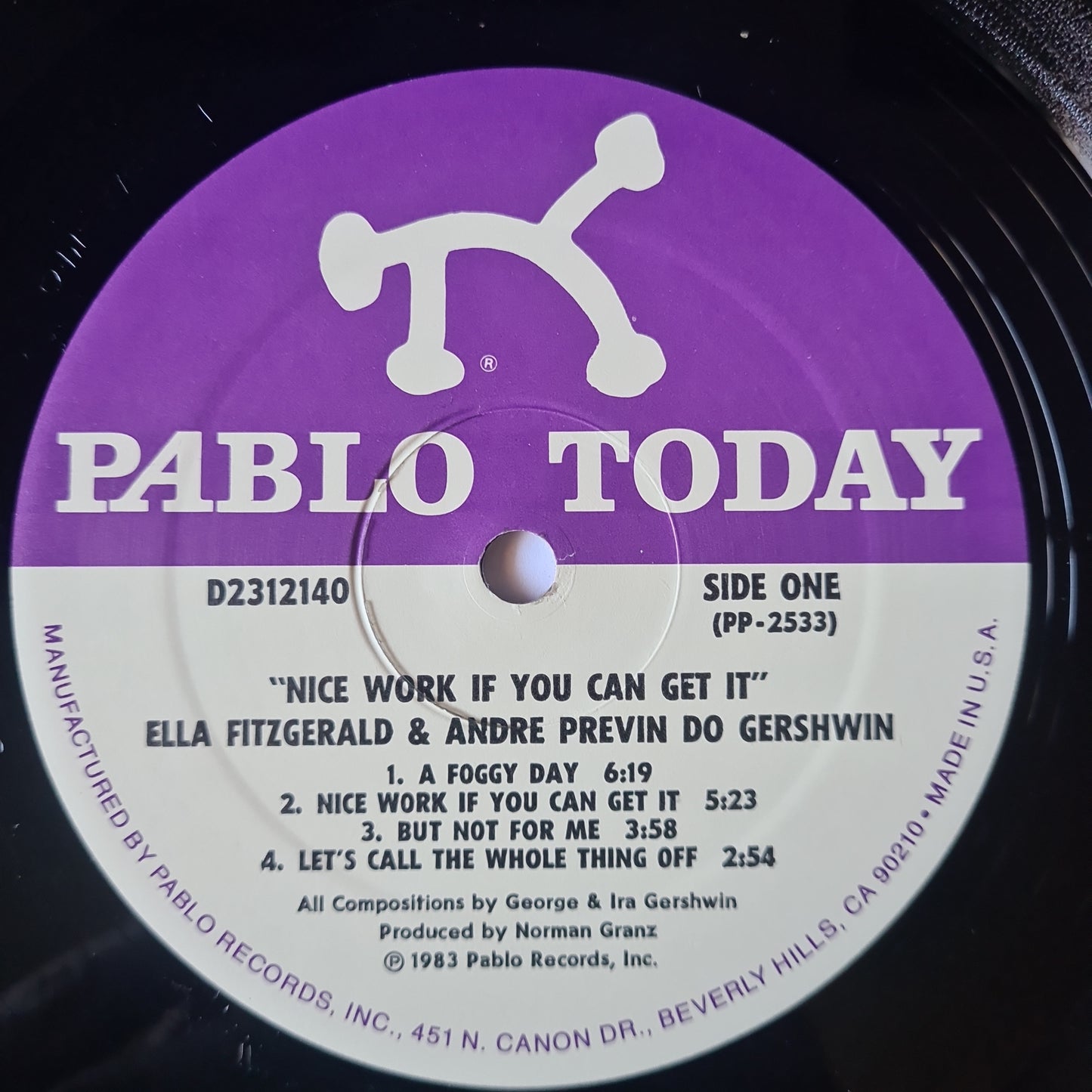 Ella Fitzgerald & Andre Previn – Nice Work If You Can Get It - Ella Fitzgerald And Andre Previn Do Gershwin - 1983 Pressing - Vinyl Record LP - Sound Hound Records