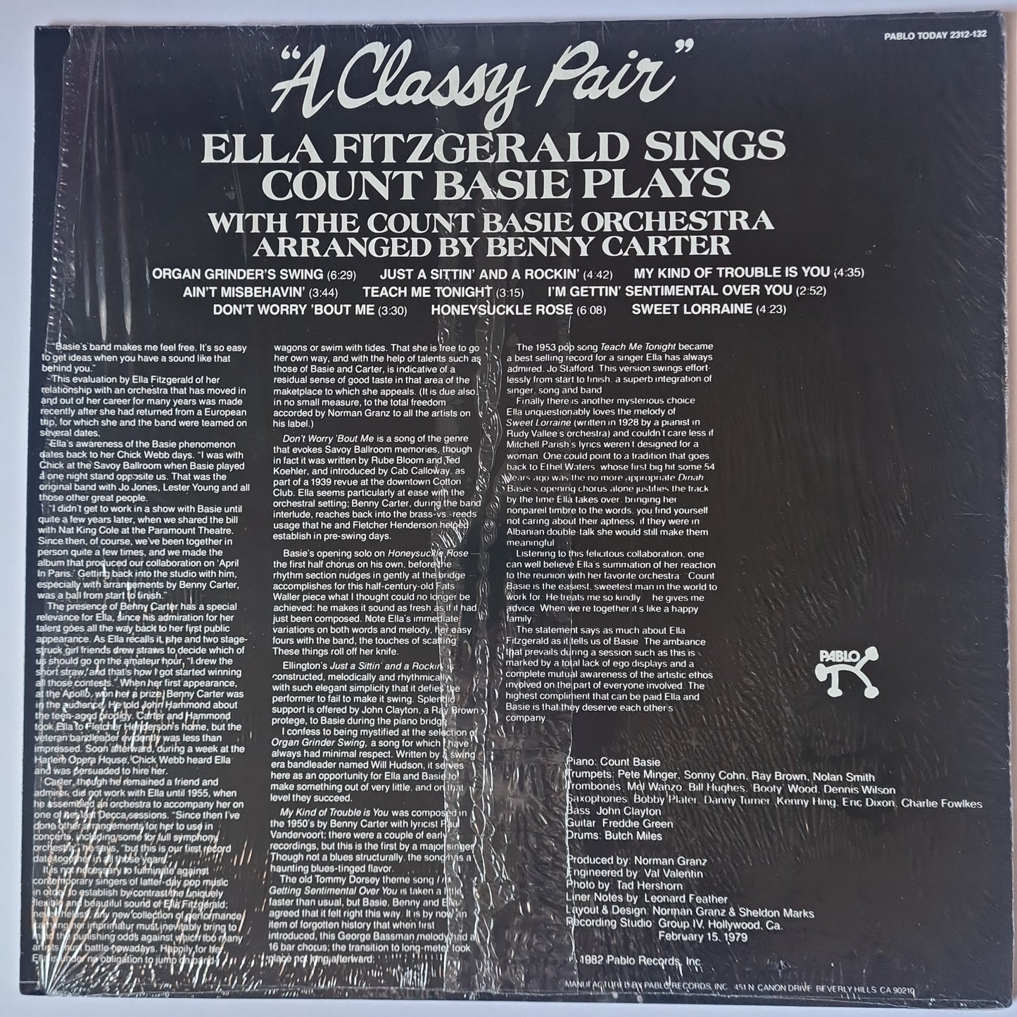 Ella Fitzgerald Sings Count Basie Plays With The Count Basie Orchestra – A Classy Pair - 1982 Pressing - Vinyl Record LP - Sound Hound Records