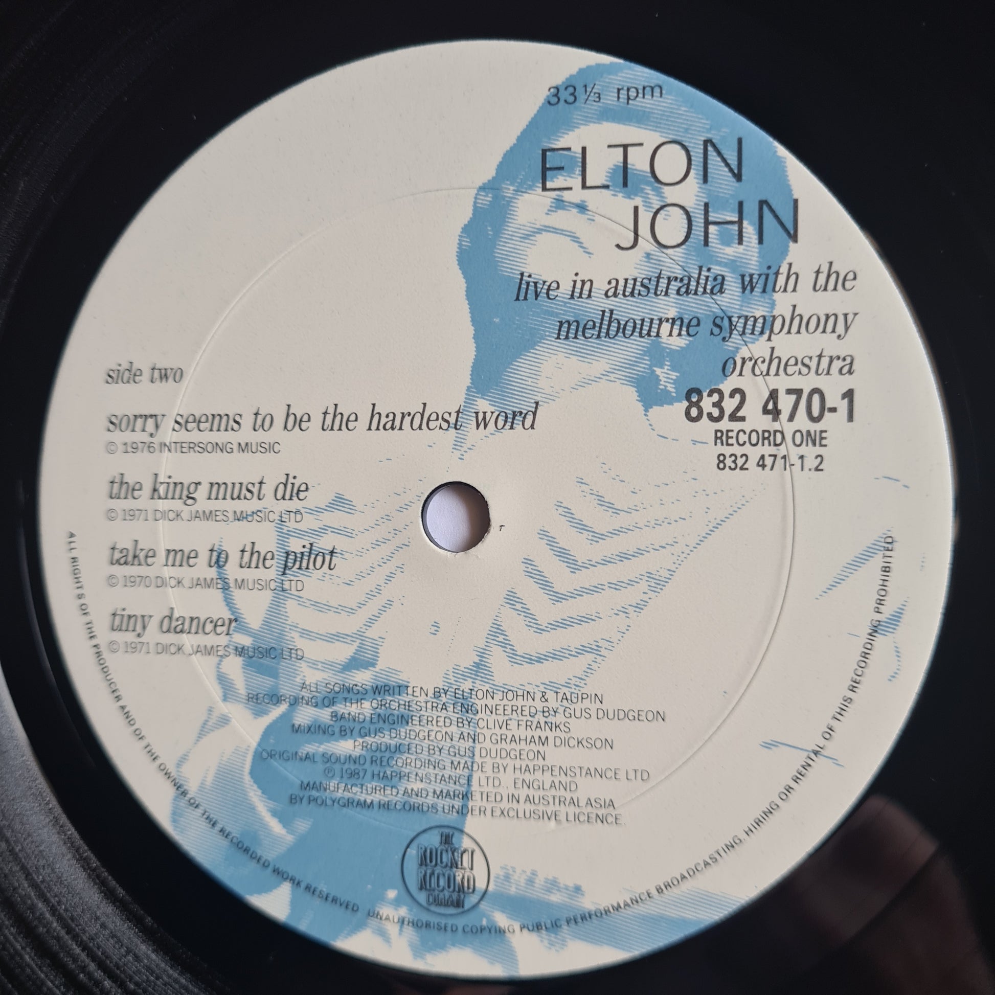 Elton John – Live In Australia With The Melbourne Symphony Orchestra (2LP) - 1987 - Vinyl Record 2LP - Sound Hound Records