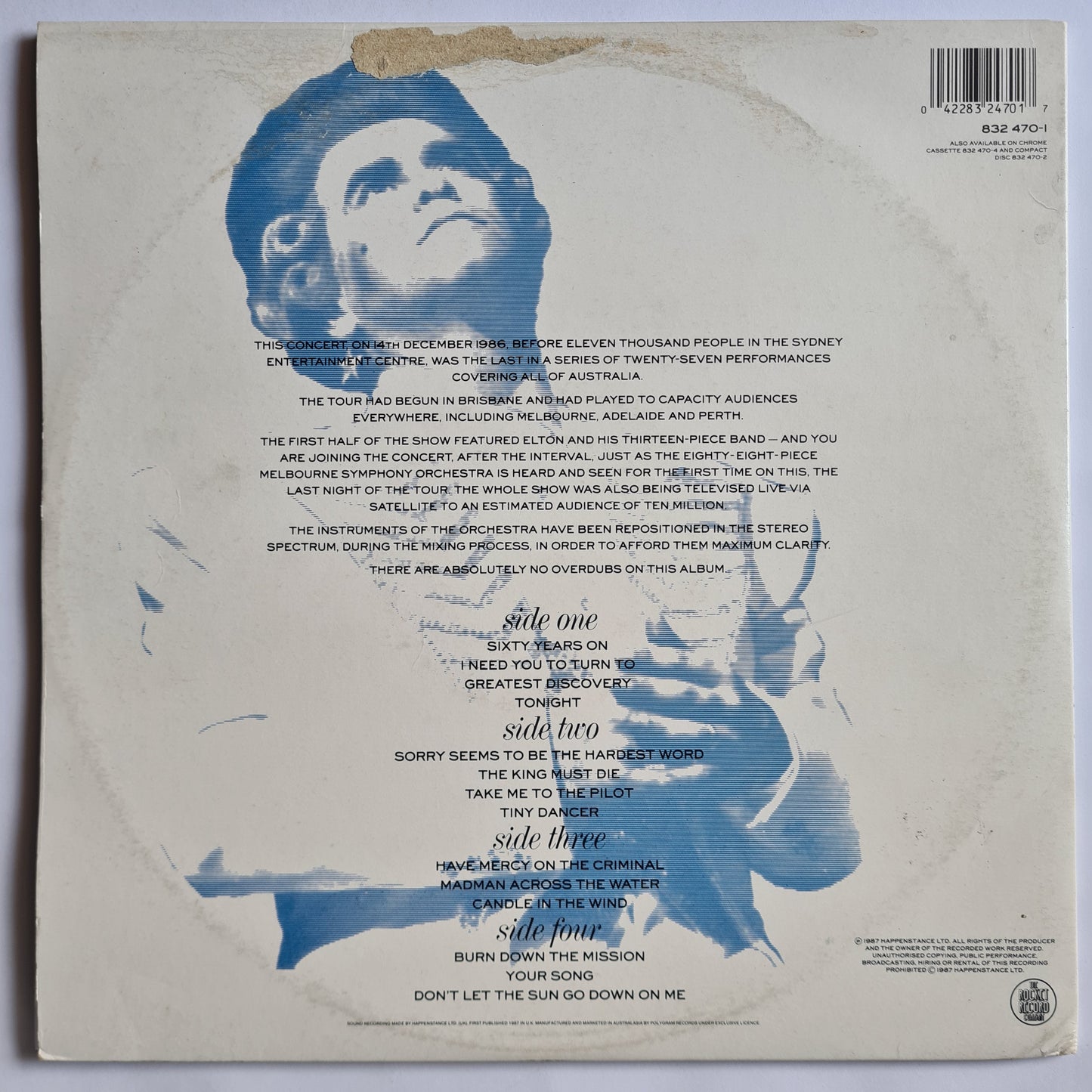 Elton John – Live In Australia With The Melbourne Symphony Orchestra (2LP) - 1987 - Vinyl Record 2LP - Sound Hound Records