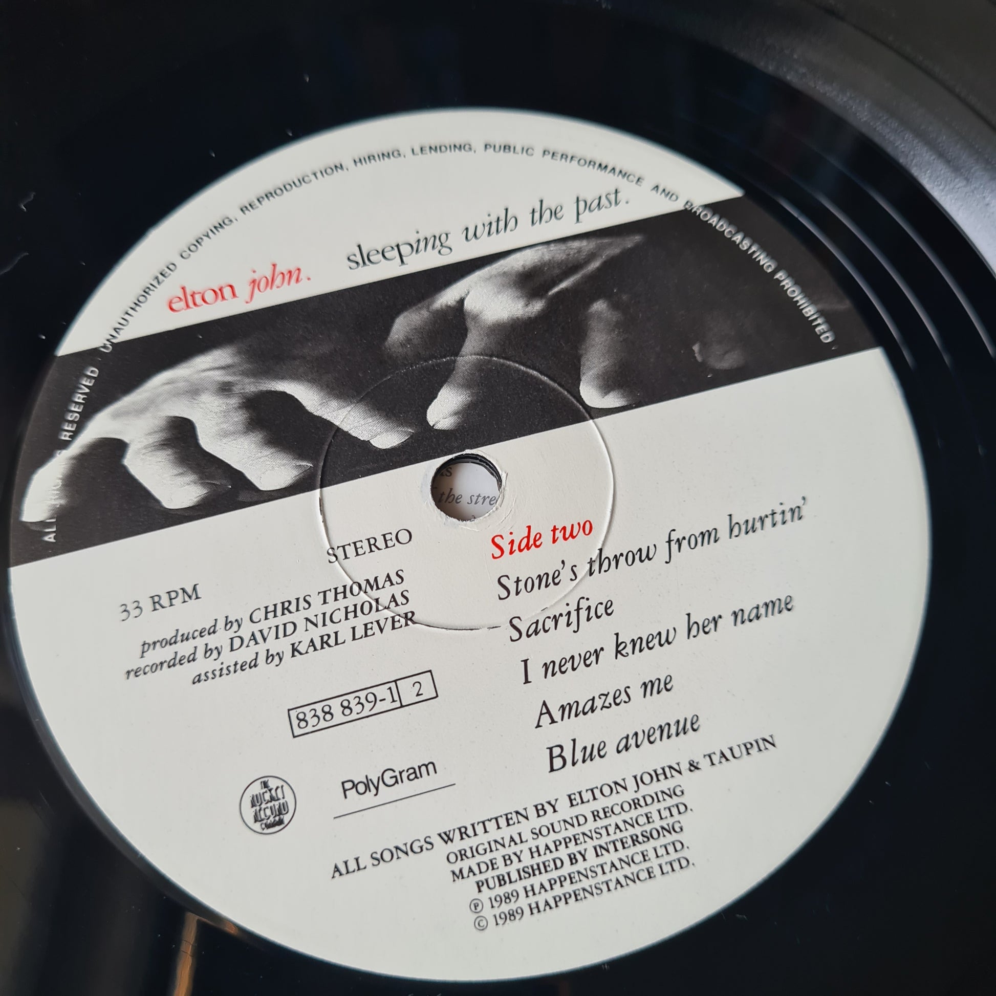 Elton John – Sleeping With The Past - 1989 - Vinyl Record LP (Excellent) - Sound Hound Records