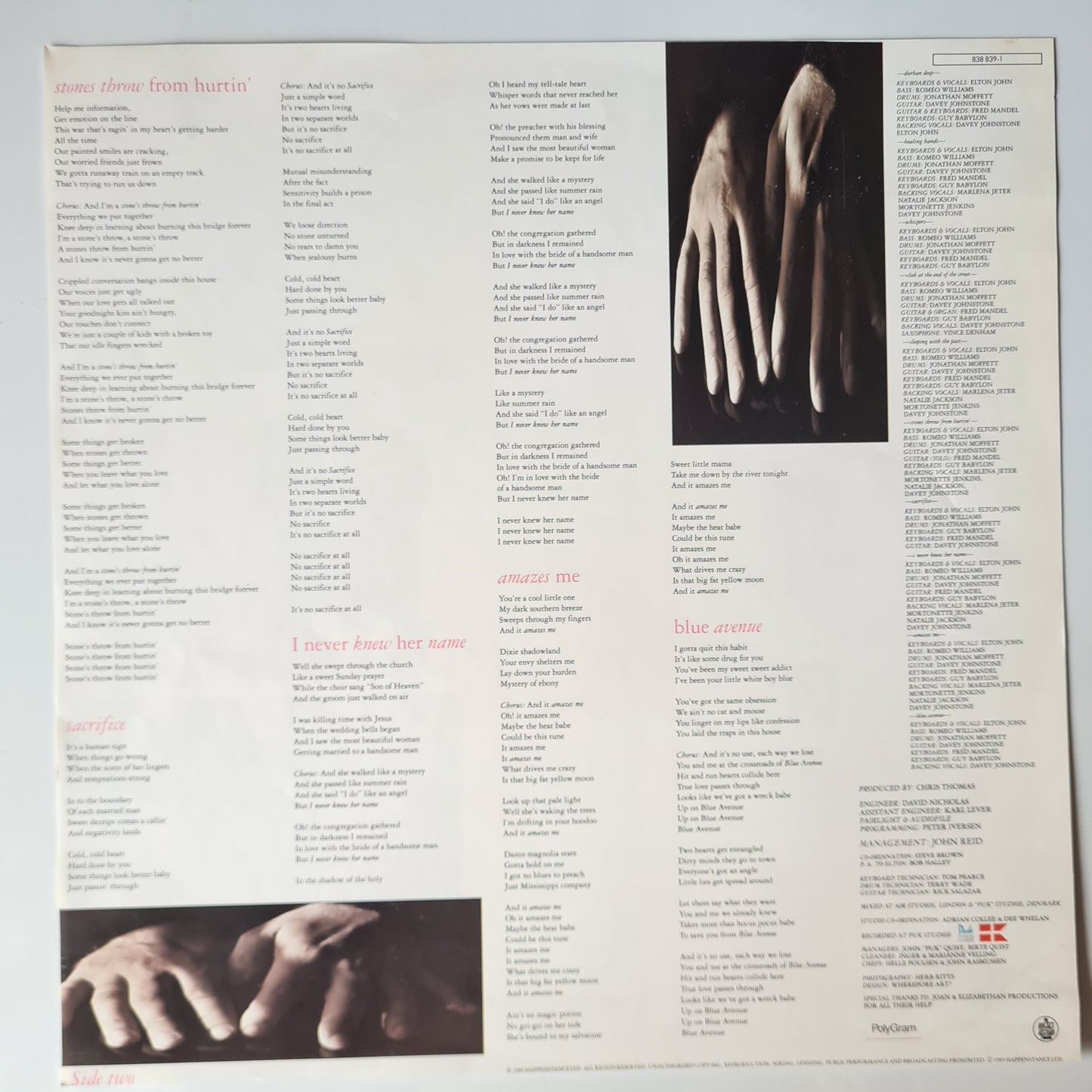 Elton John – Sleeping With The Past - 1989 - Vinyl Record LP (Excellent) - Sound Hound Records