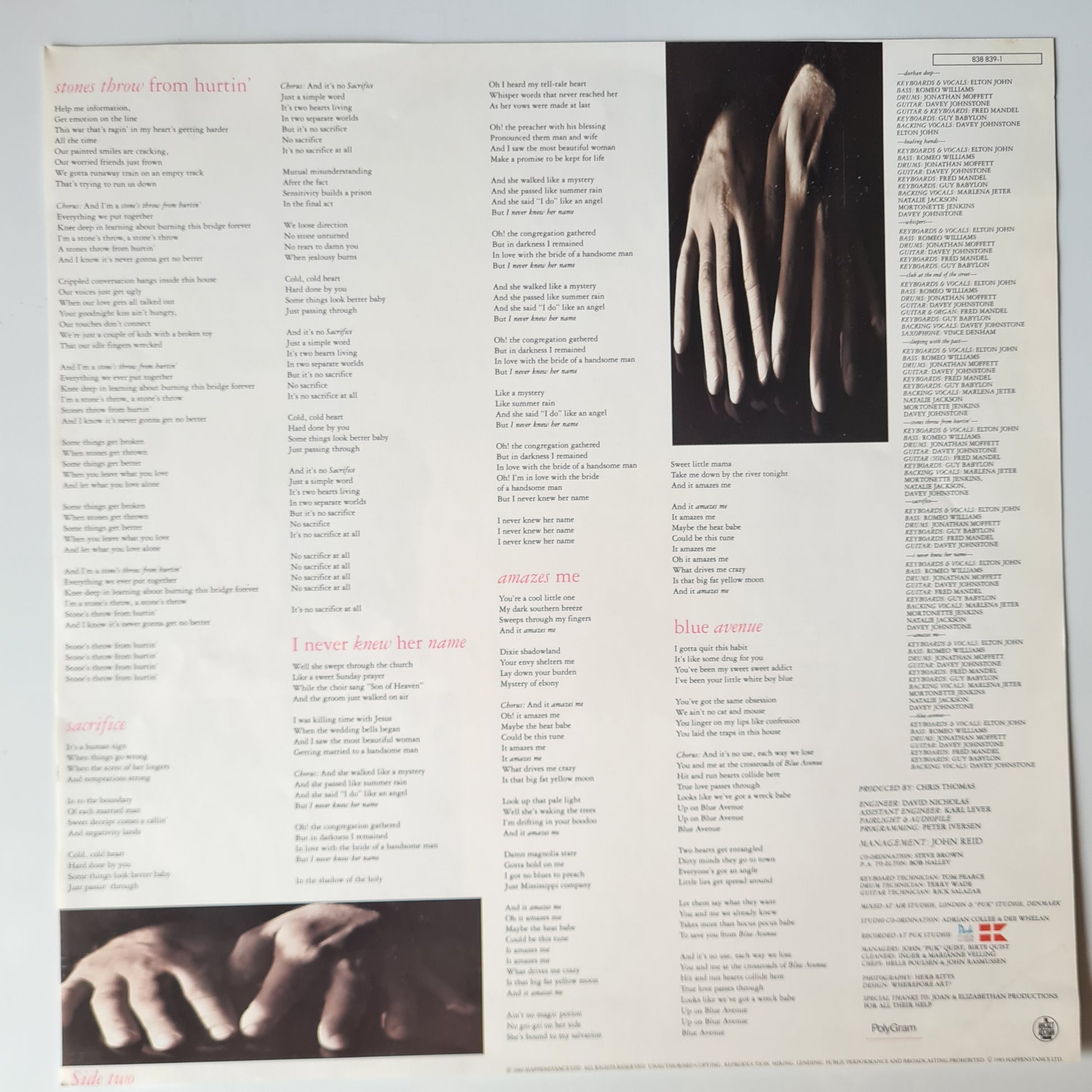Elton John – Sleeping With The Past - 1989 - Vinyl Record LP (Excellent) - Sound Hound Records